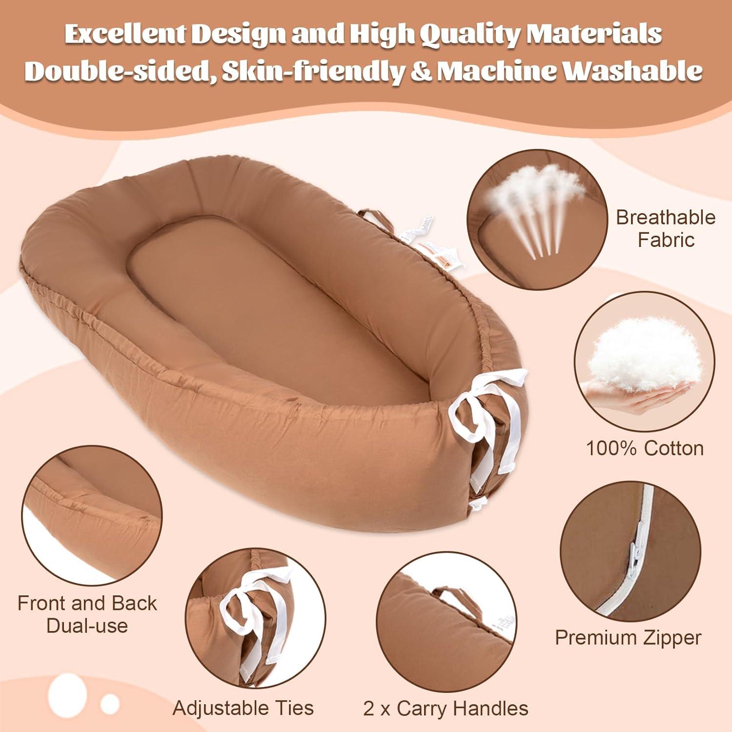 Cojín para Bebé Algodón Orgánico Marrón 1.46 kg