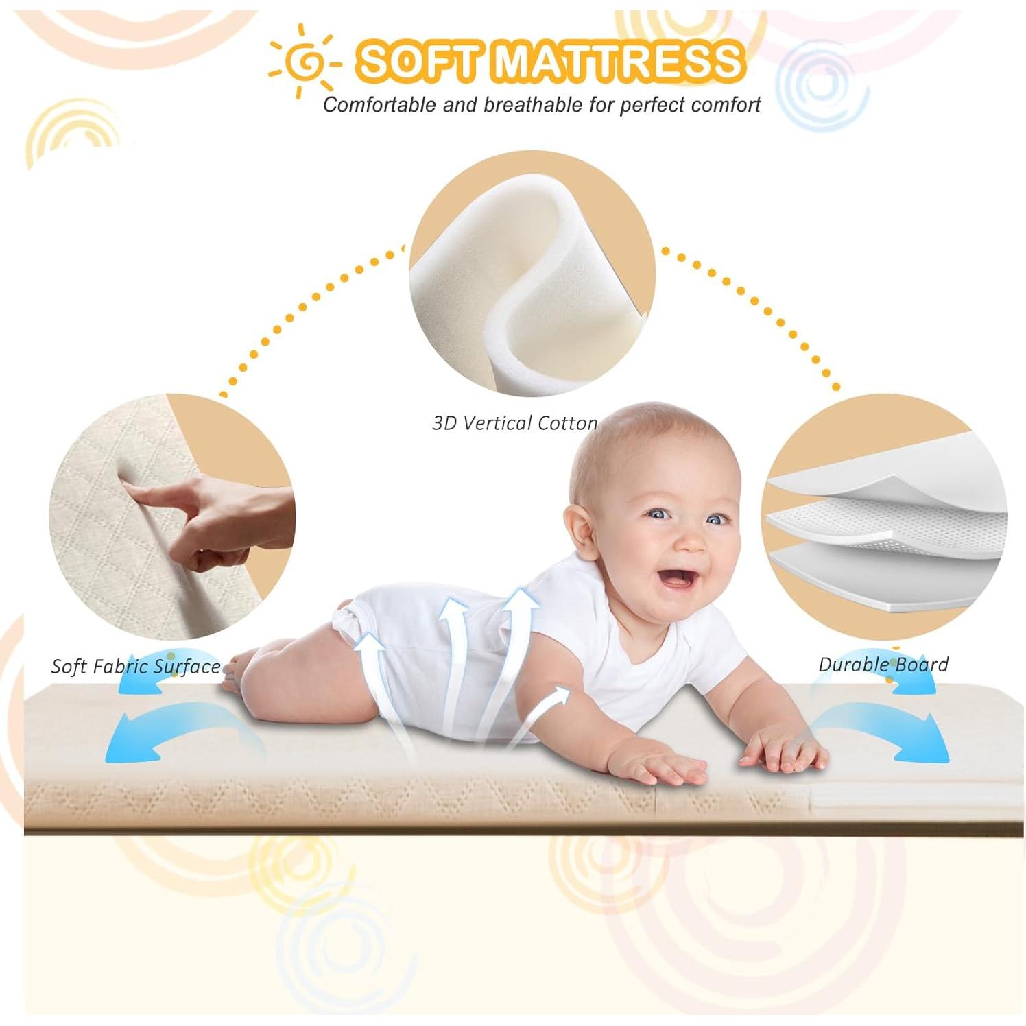 Cuna Lateral 3 en 1 BLBGDD Ajustable con Juguetes Musicales