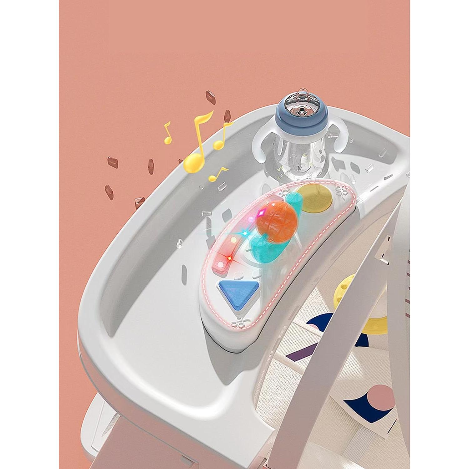 Silla de Rebotar para Bebé 5 en 1 Rosa - Ajustable y Portátil