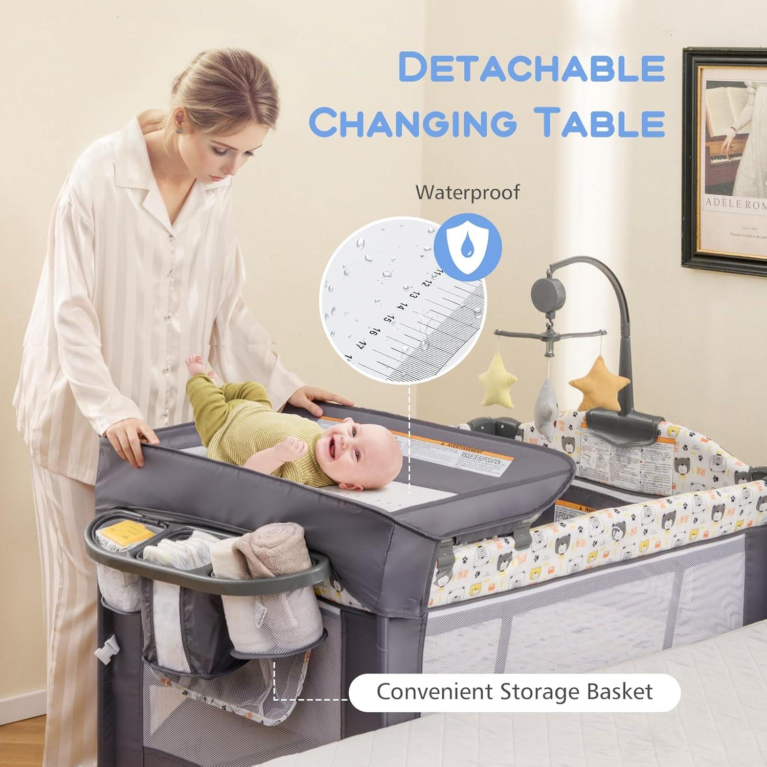 Cuna Lateral 5 en 1 INFANS para Bebés - Plegable y Portátil