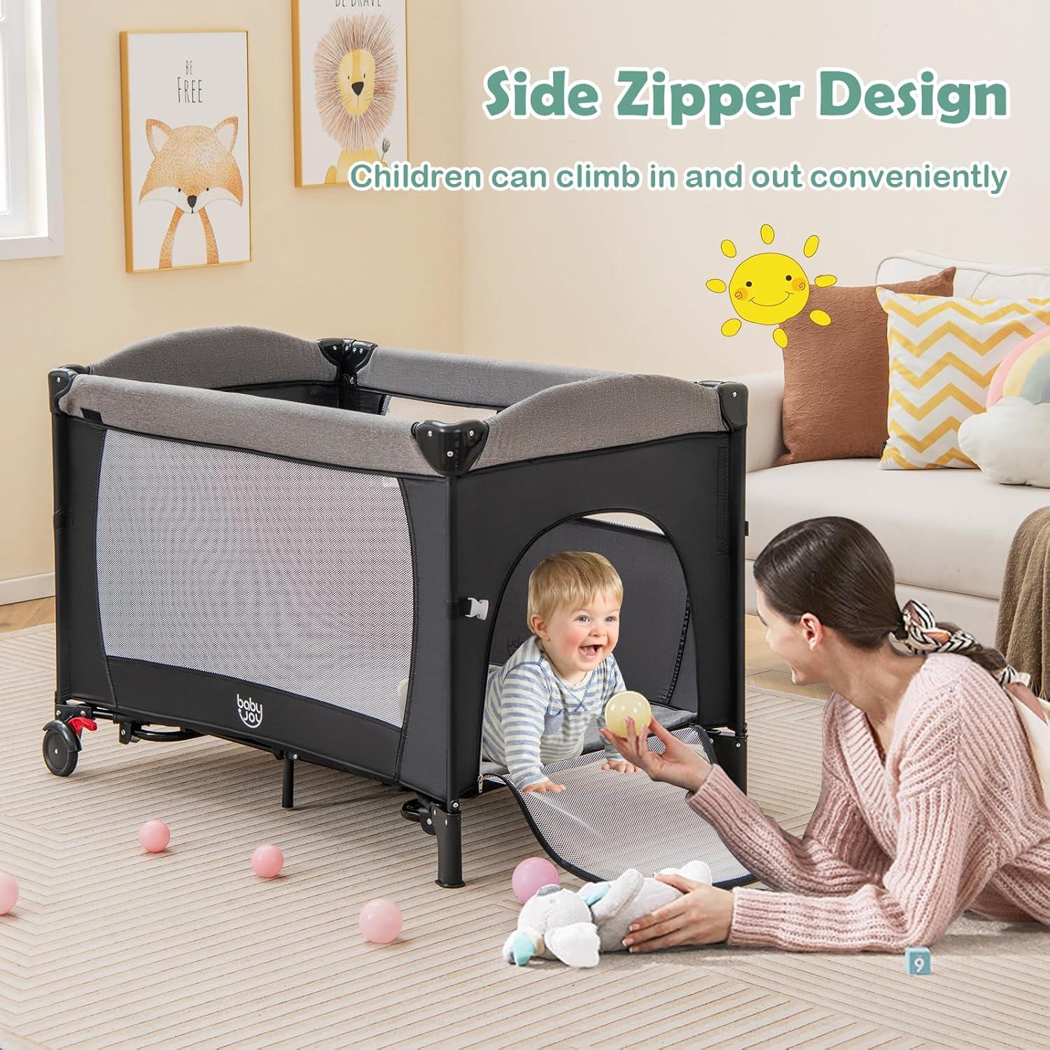 Cuna Lateral Multifuncional BABY JOY 5 en 1 Negra