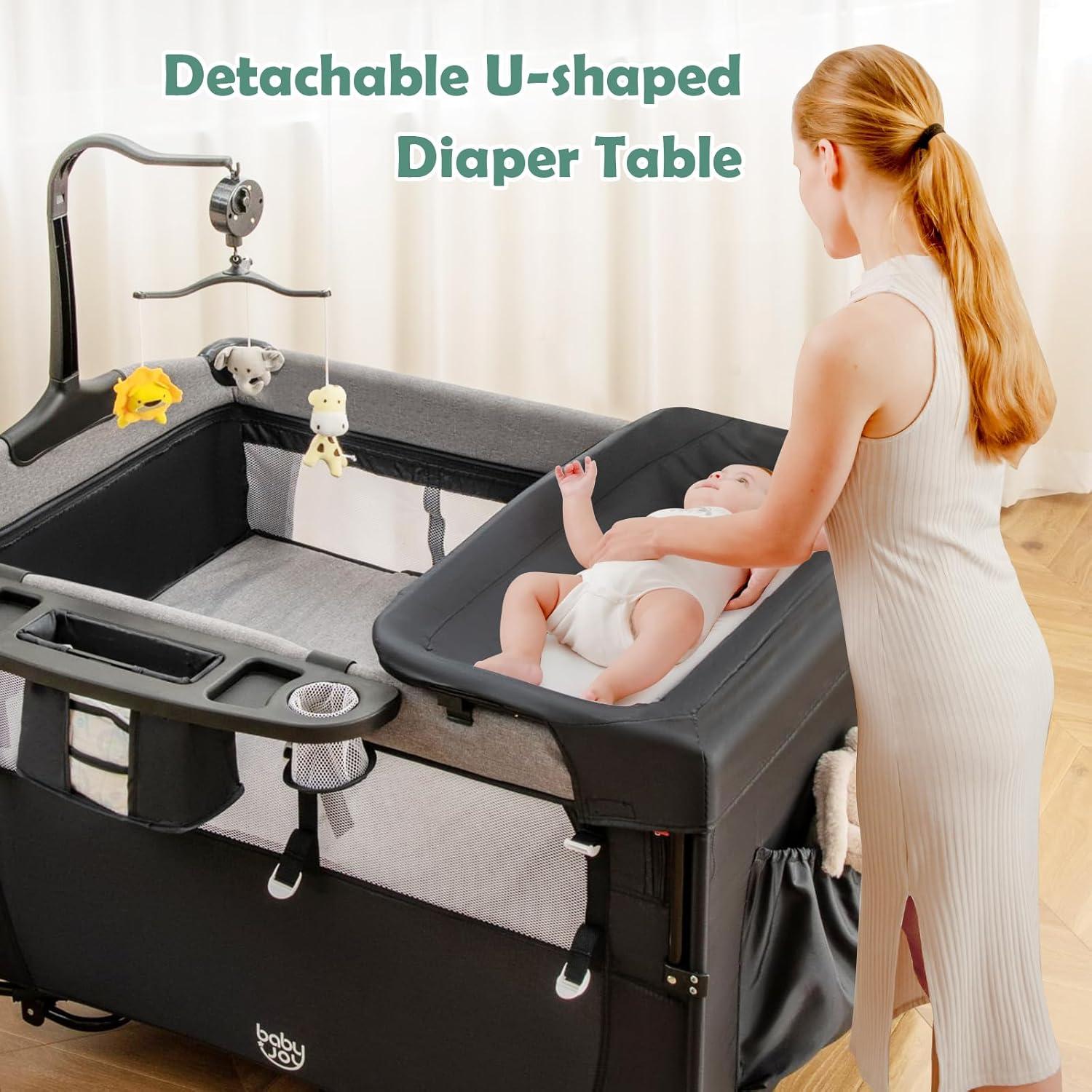 Cuna Lateral Multifuncional BABY JOY 5 en 1 Negra