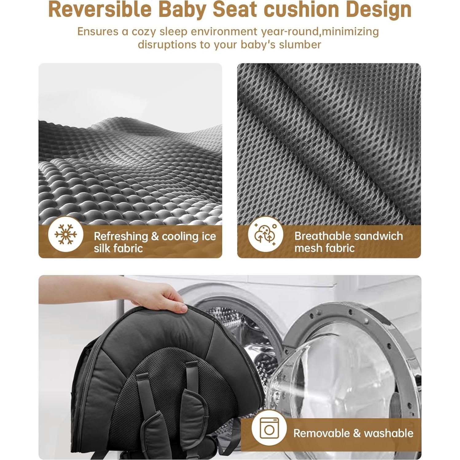 Columpio Eléctrico para Bebés Oneya 8002-B-3 Negro 9 kg