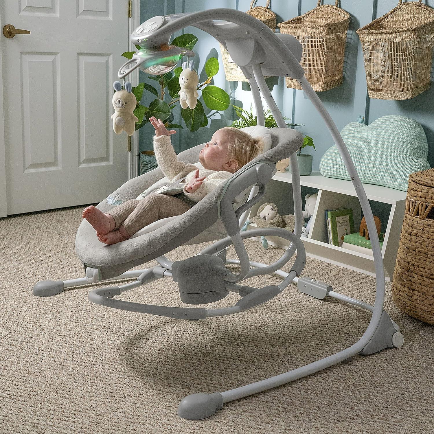 Columpio y Balanceador Ingenuity InLighten 2-en-1 para Bebés 0-9 Meses