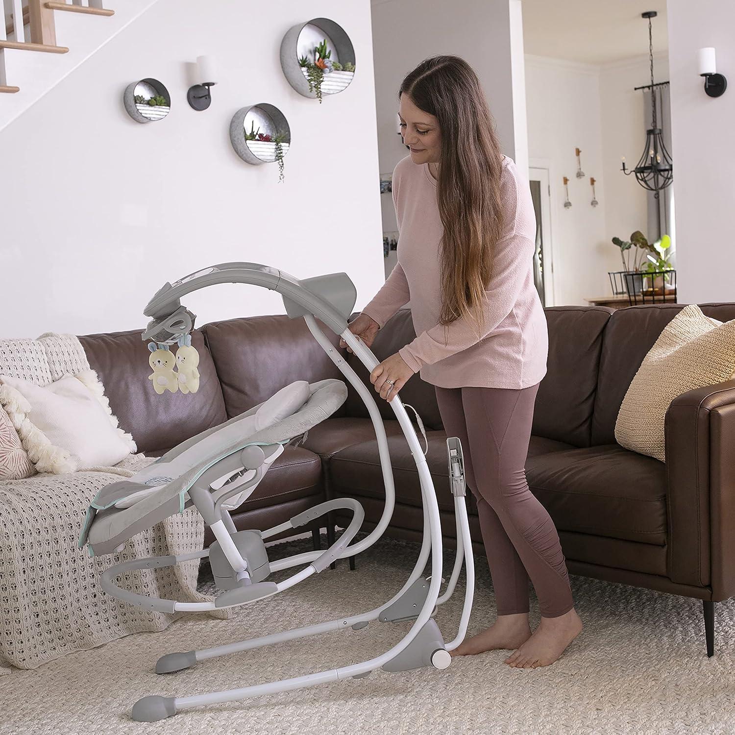 Columpio y Balanceador Ingenuity InLighten 2-en-1 para Bebés 0-9 Meses