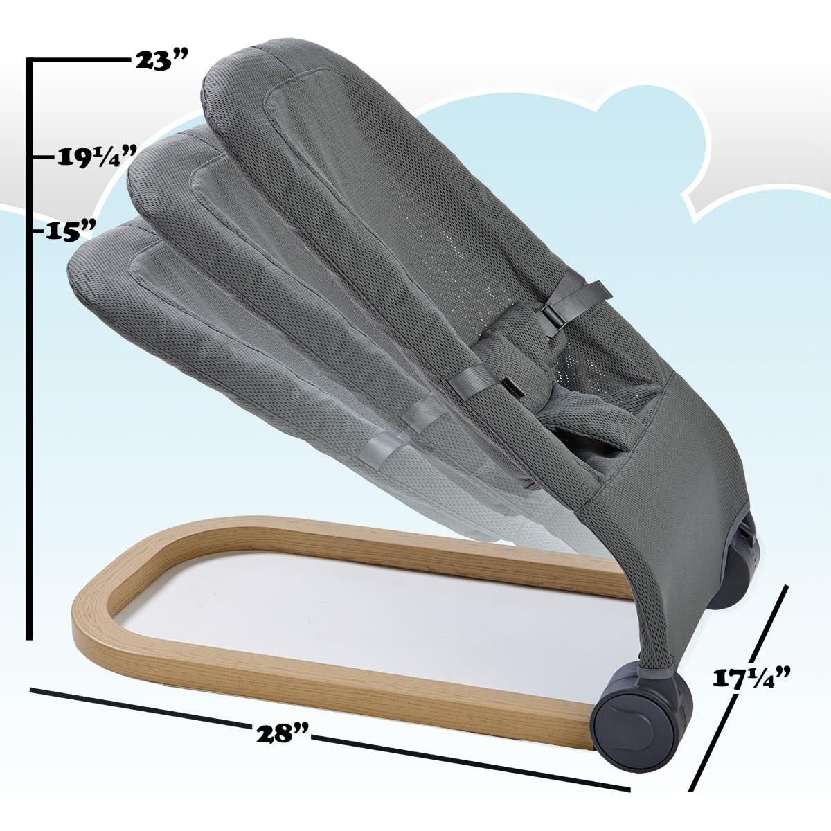 Mecedora Plegable Giggle Bounce Deluxe Gris Pizarra 0-6 meses