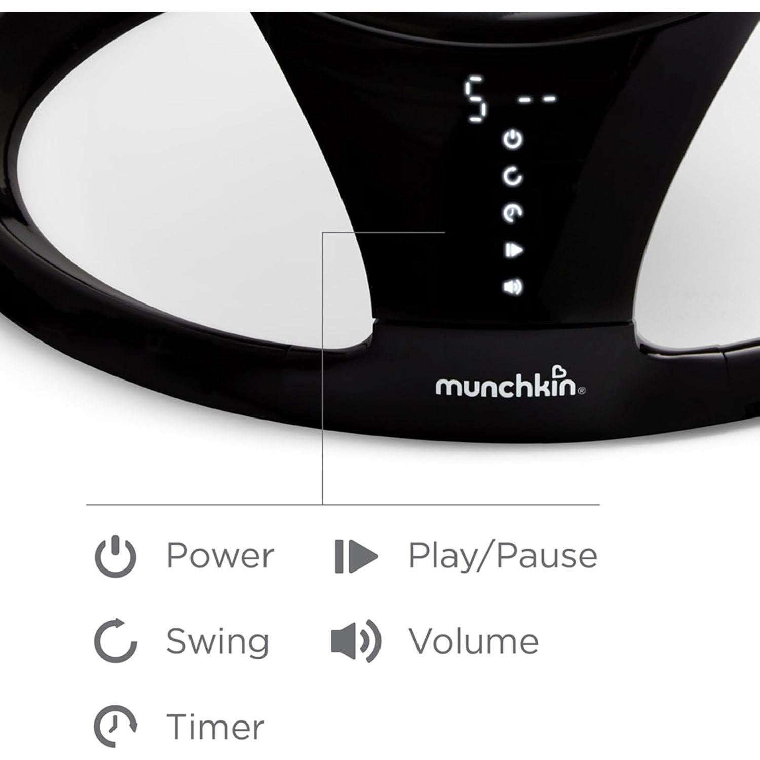 Columpio Eléctrico para Bebés Munchkin con Bluetooth y 5 Movimientos