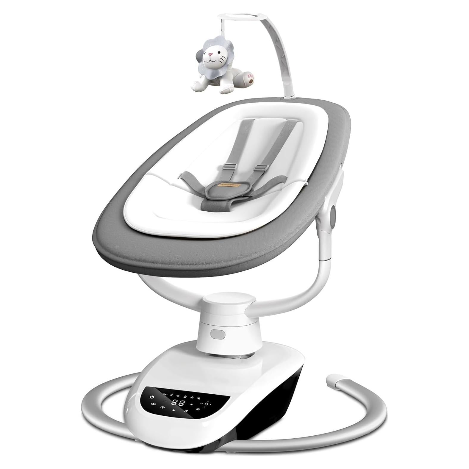 Columpio Eléctrico para Bebés Angelbliss 3D Gris, 6 Movimientos