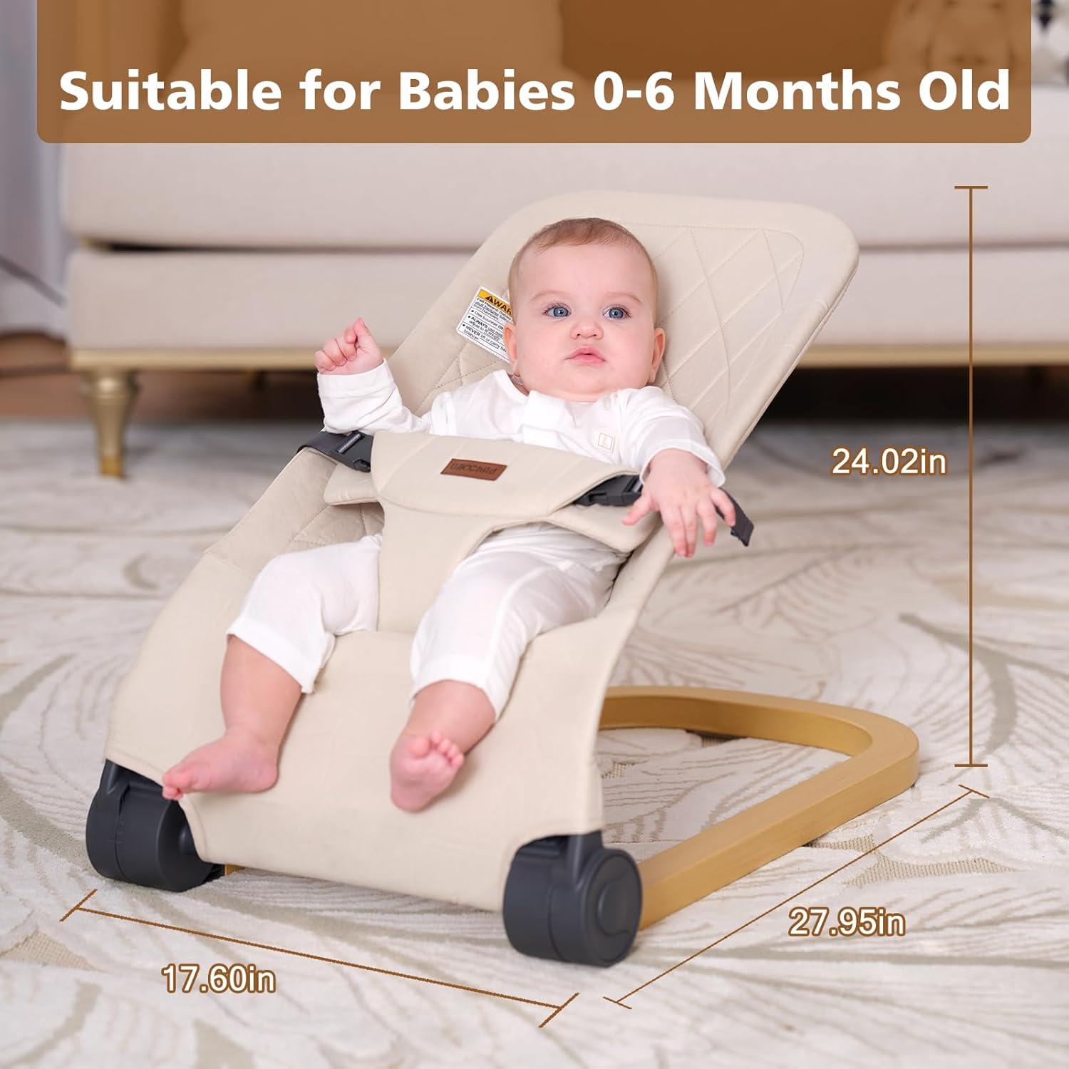 Silla de rebote portátil Winchild para bebés 0-6 meses Beige