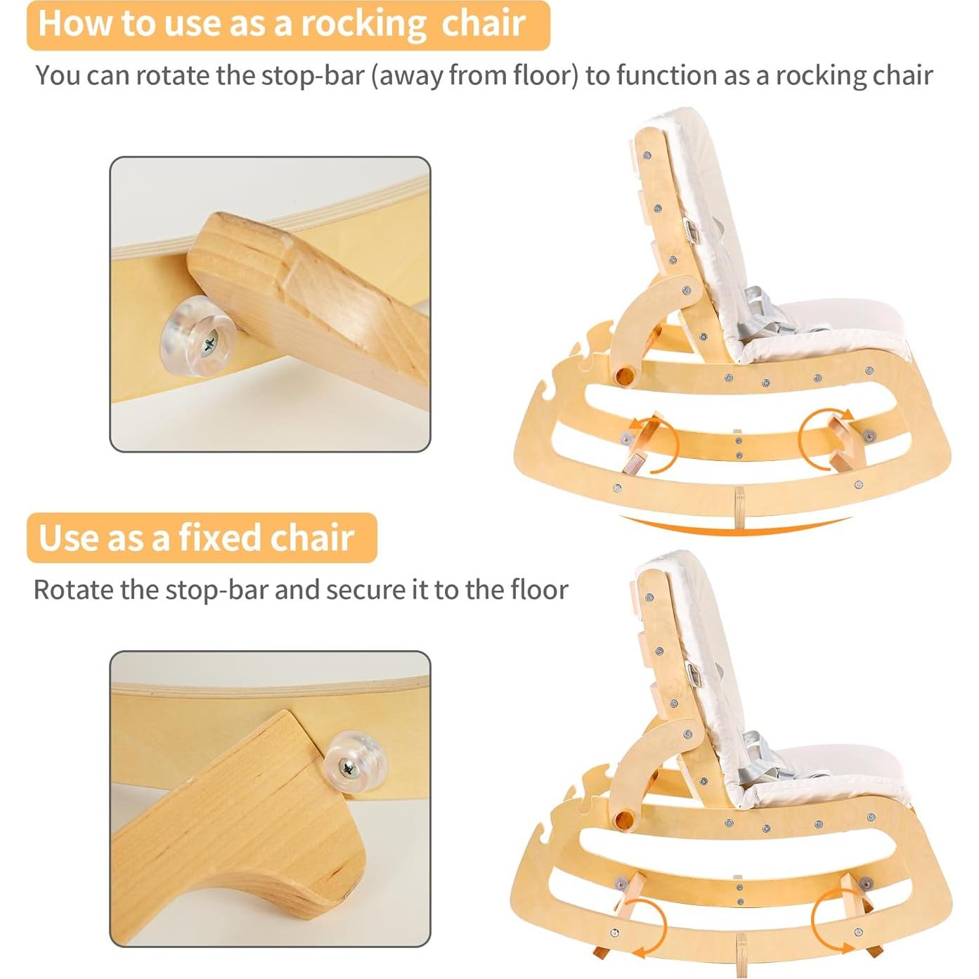 Silla Mecedora Ajustable 3 en 1 MallBest para Bebés Beige