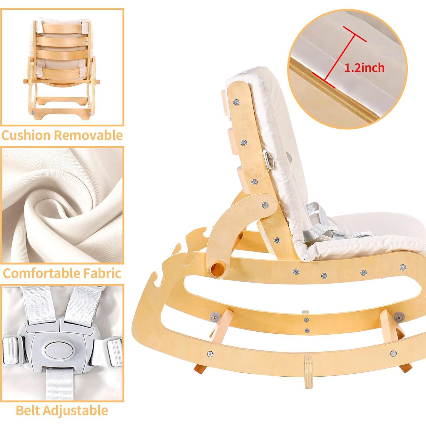 Silla Mecedora Ajustable 3 en 1 MallBest para Bebés Beige