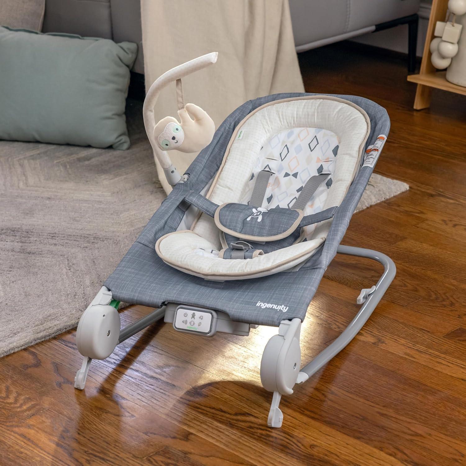 Silla de Rebotar y Balancear Ingenuity Happy Belly Gris