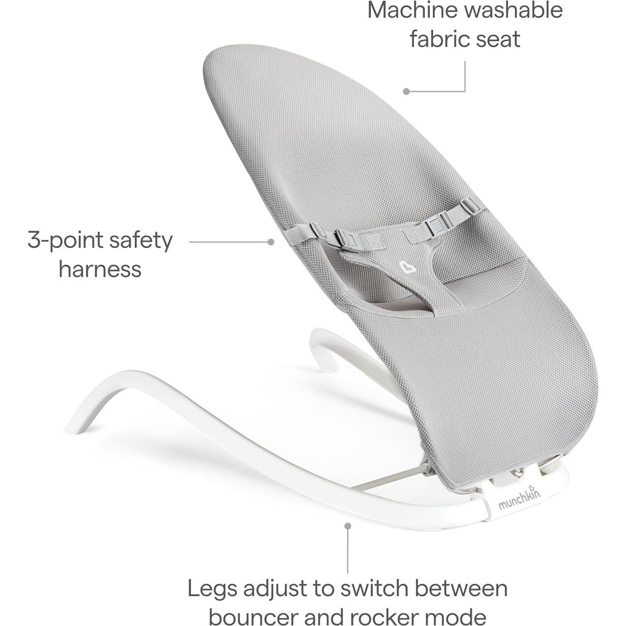 Munchkin Asiento Balanceador y Mecedora 2-en-1 para Bebés Gris