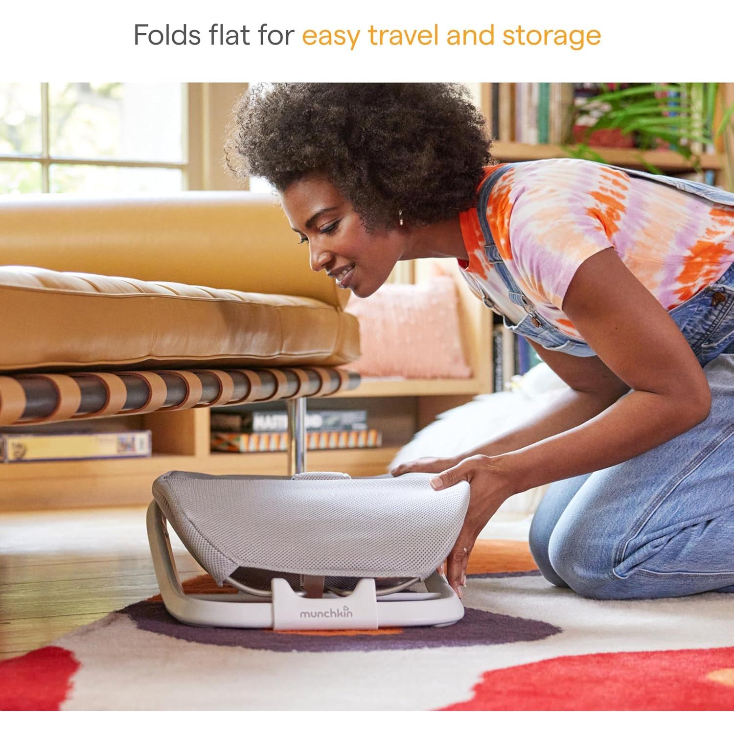 Munchkin Asiento Balanceador y Mecedora 2-en-1 para Bebés Gris