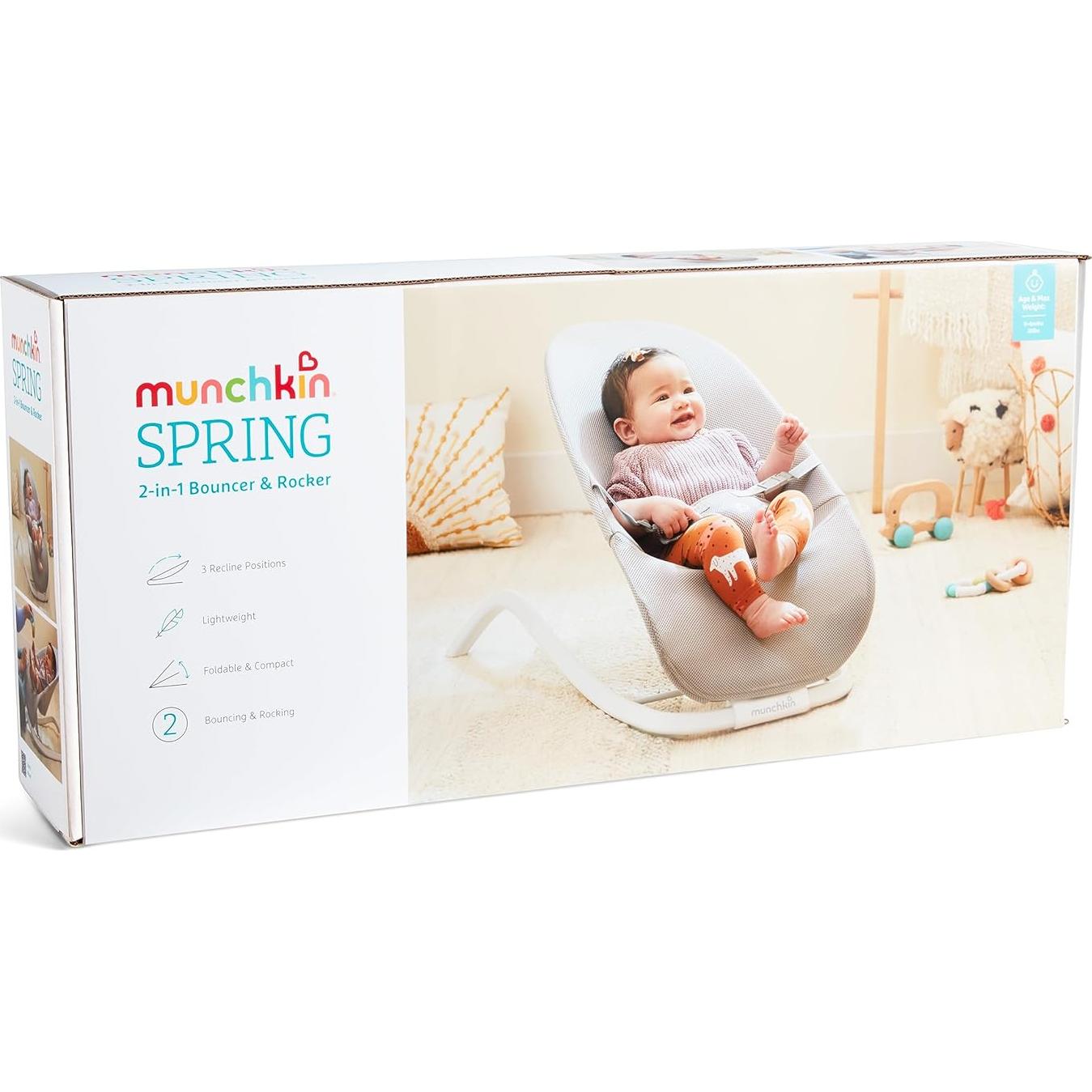 Munchkin Asiento Balanceador y Mecedora 2-en-1 para Bebés Gris