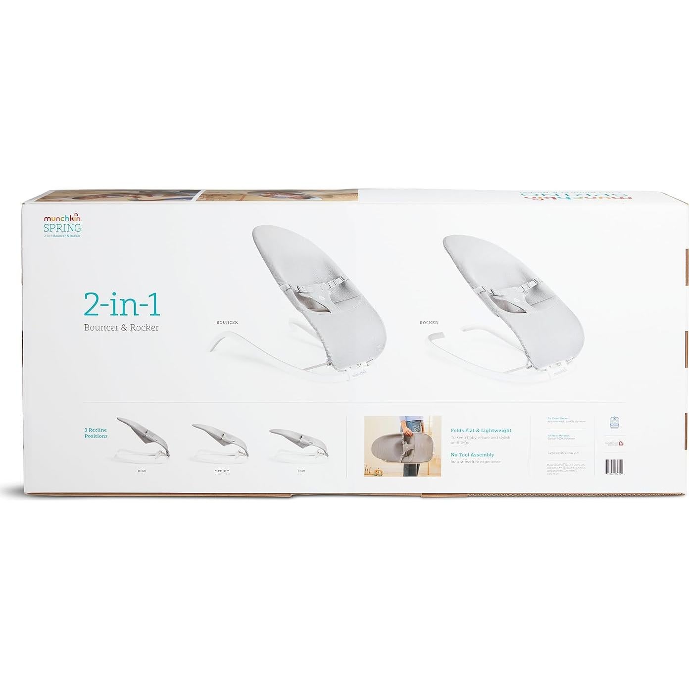 Munchkin Asiento Balanceador y Mecedora 2-en-1 para Bebés Gris