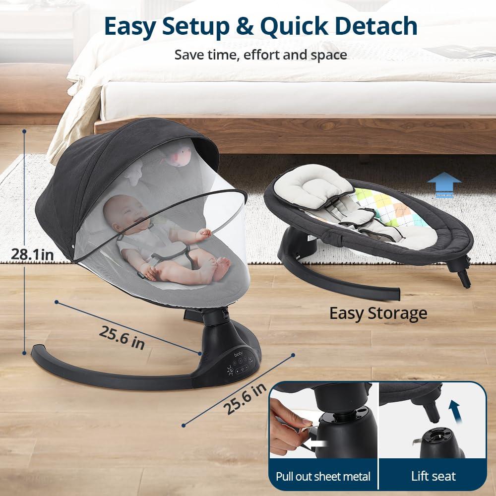 Silla Mecedora Bioby para Bebés 0-12 Meses con Control Remoto