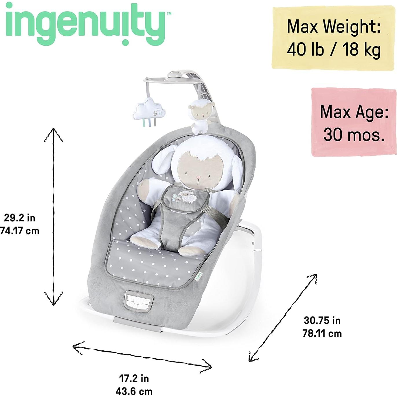 Sillón mecedor 2-en-1 Ingenuidad Corderito Acurrucado