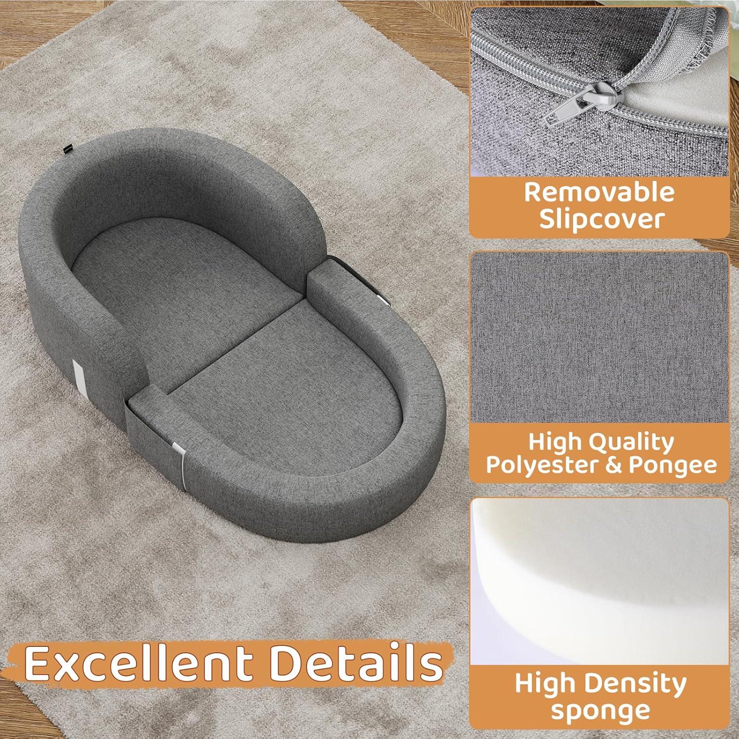 Cama de viaje 2-en-1 Cowiewie para niños - Sofá portátil plegable