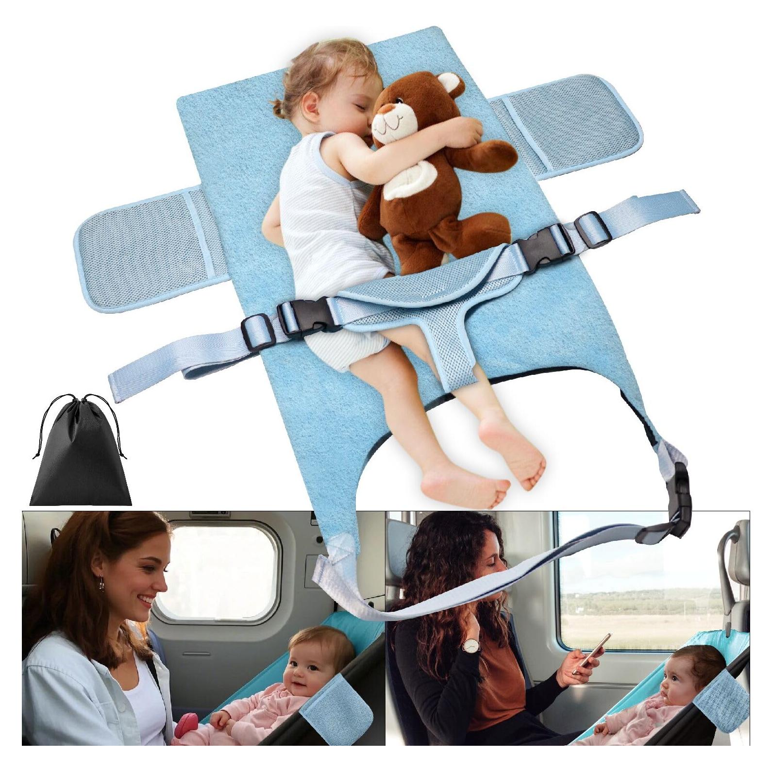 Cama de avión portátil Jaxbo para bebés 1-12 meses, reposapiés