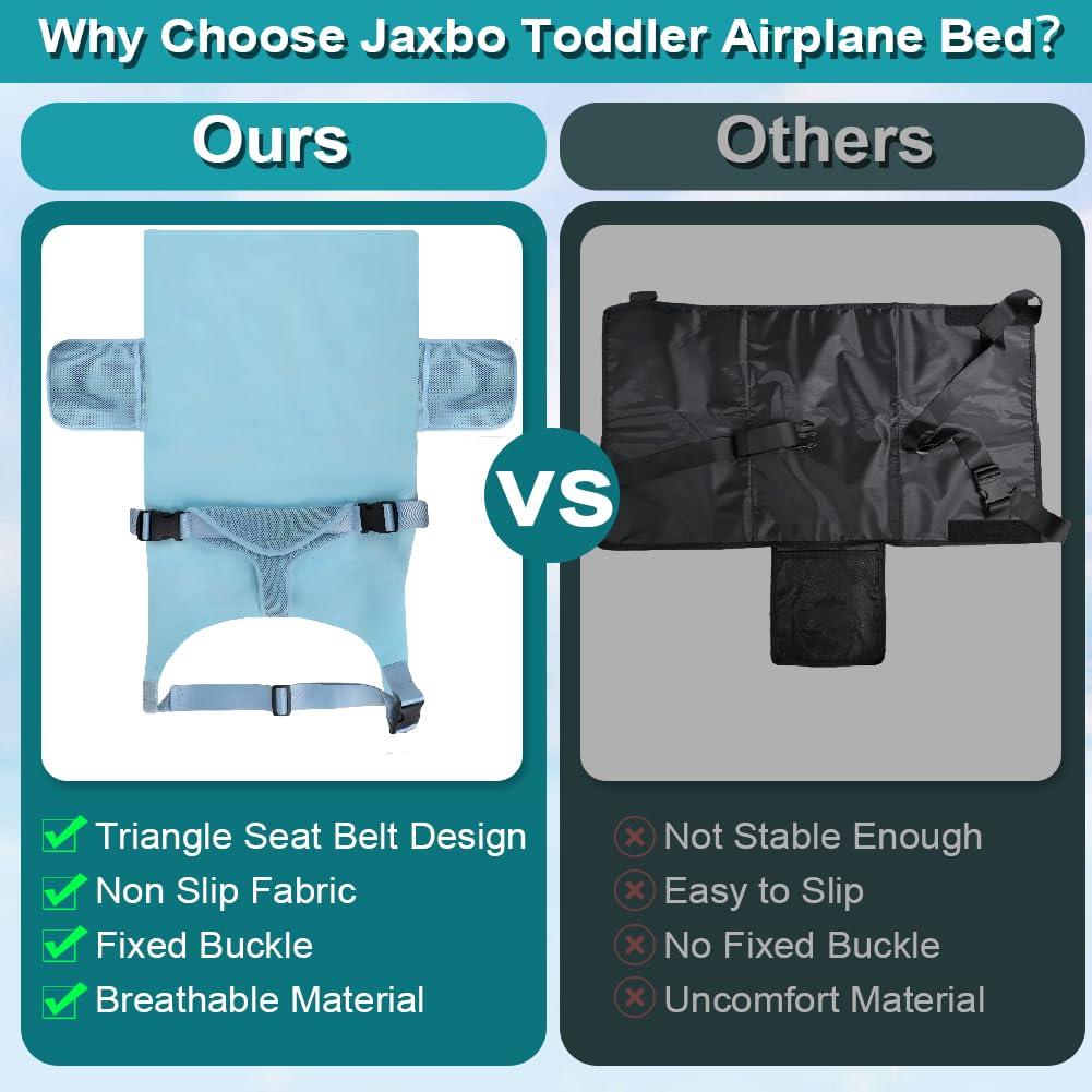 Cama de avión portátil Jaxbo para bebés 1-12 meses, reposapiés