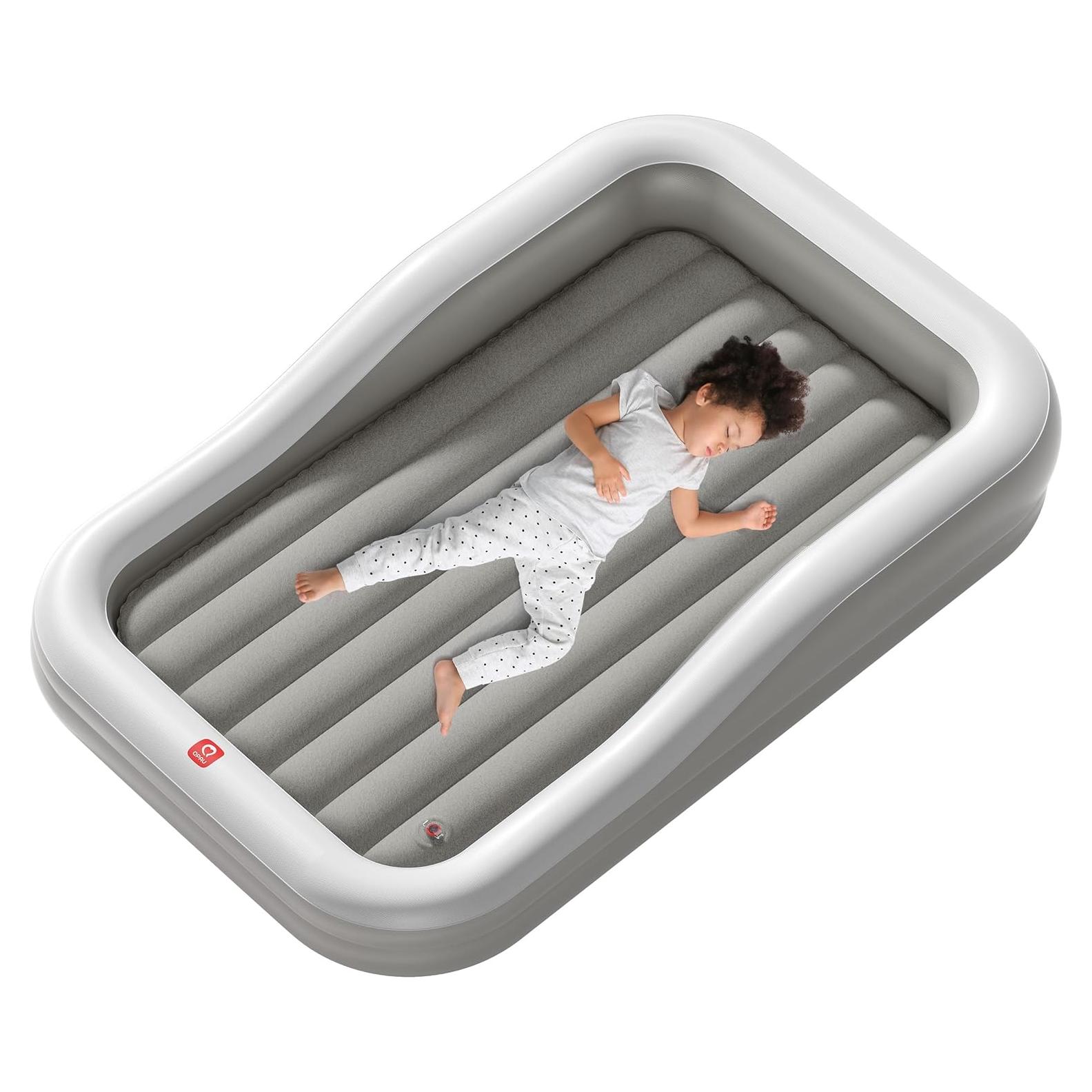 Cama de viaje inflable QPAU para niños 169.5x120 cm Gris