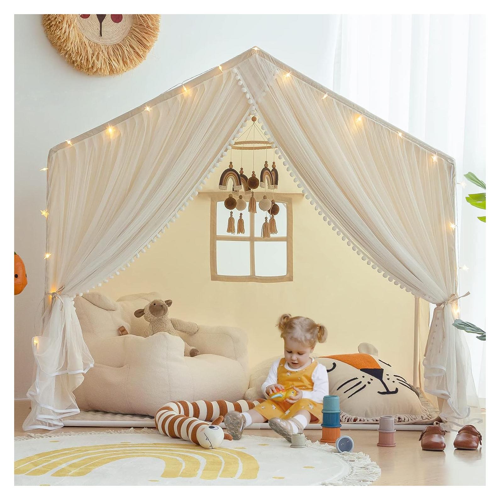 Tienda de Juego para Niños Sherilyn con Alfombra Acolchada 145x90cm