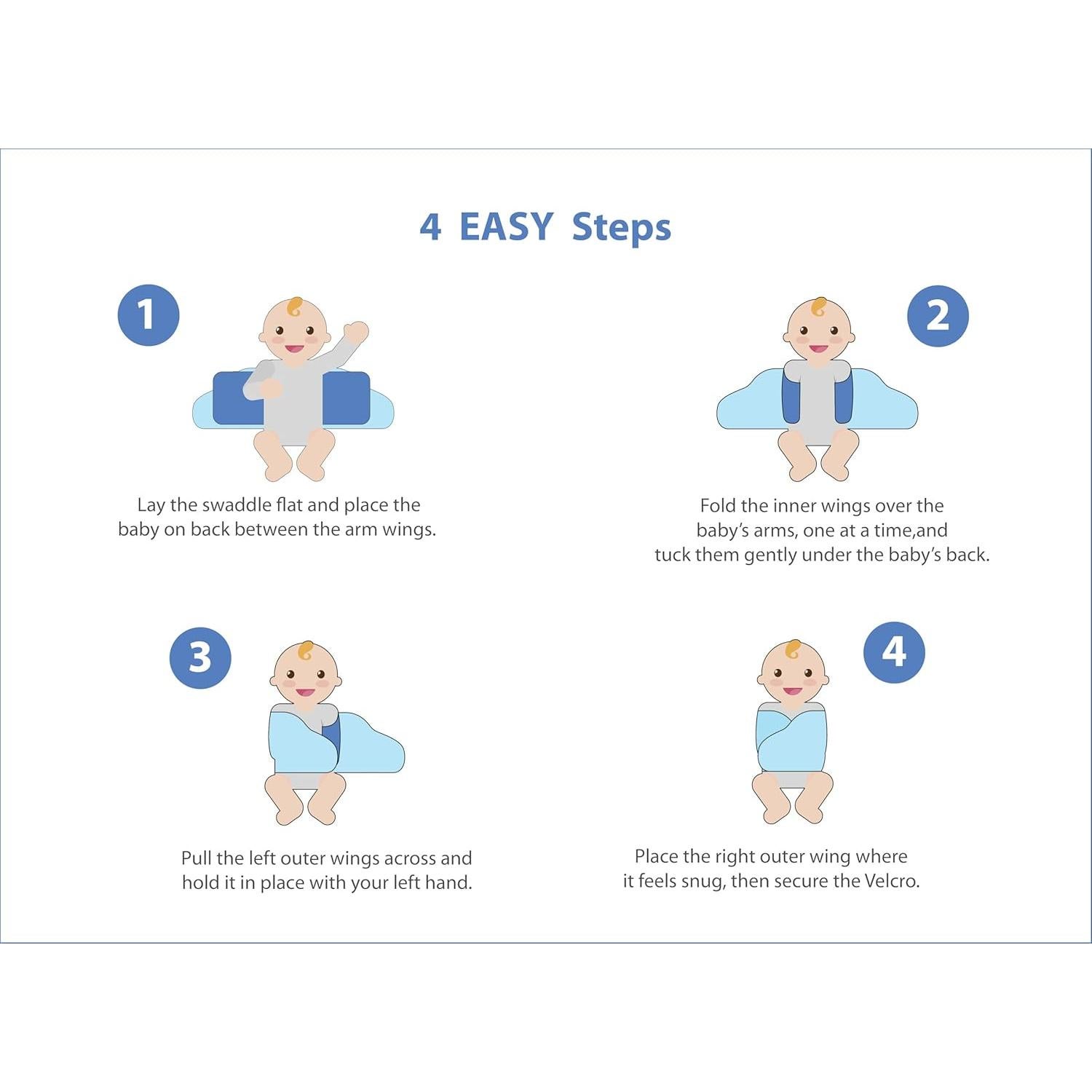 Swaddle de Brazos Bebé Bebon Grande Algodón Suave Gris