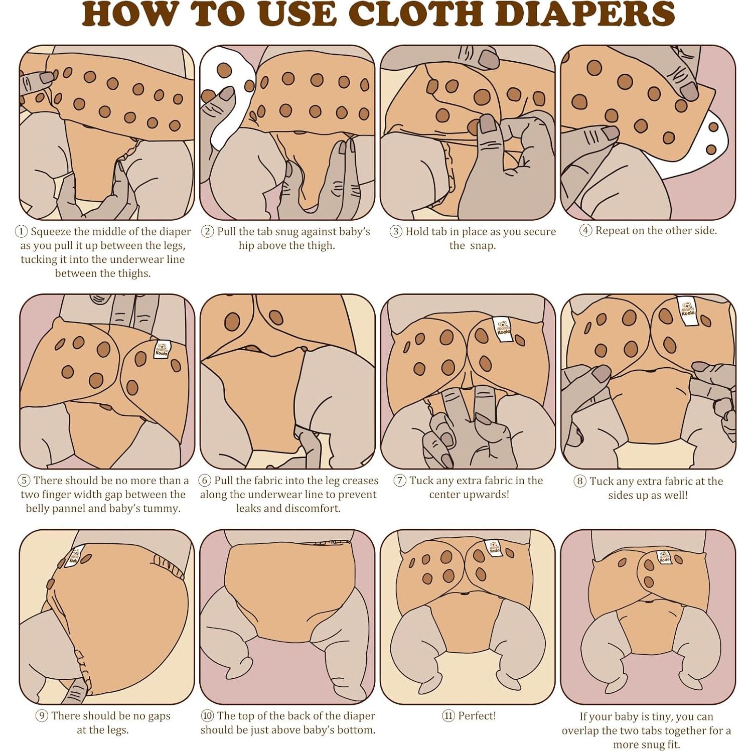 Paquete de 6 Pañales de Tela Pocket Mama Koala Neutros