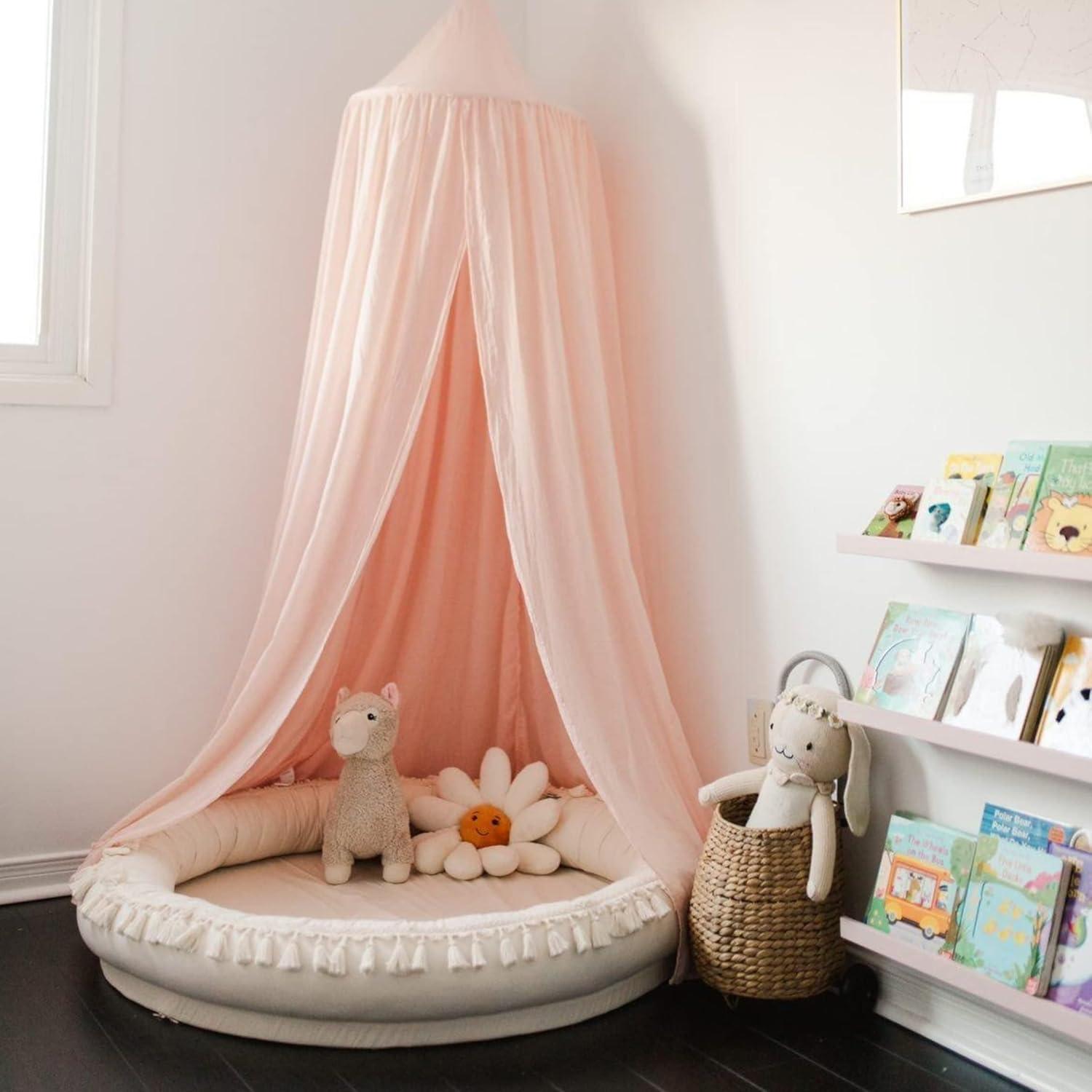 Alfombra de Juego Redonda MINICAMP 107 cm Algodón Natural Boho