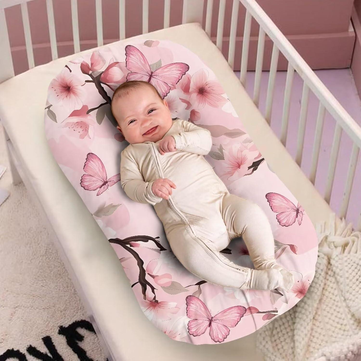 Funda de Almohada para Bebé Mariposa Flor Snuggle Me 80x54cm