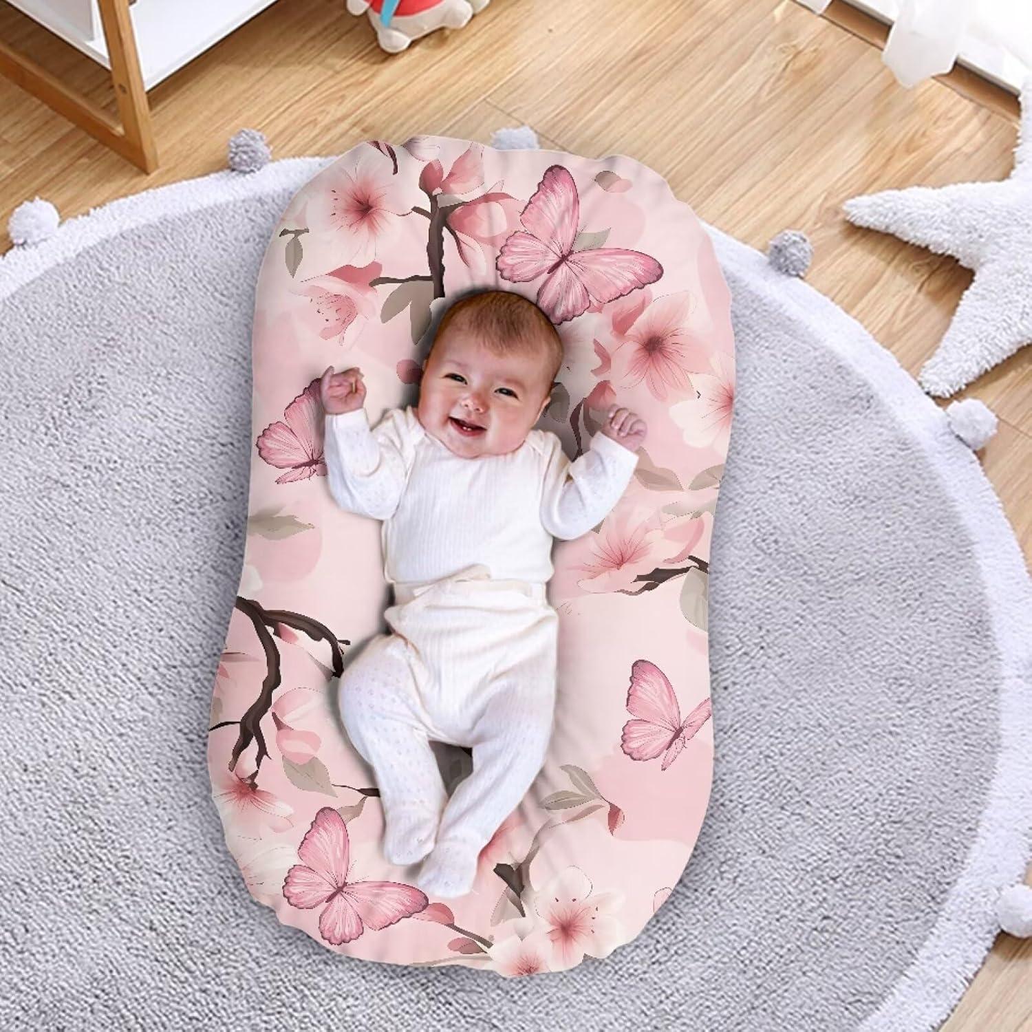 Funda de Almohada para Bebé Mariposa Flor Snuggle Me 80x54cm