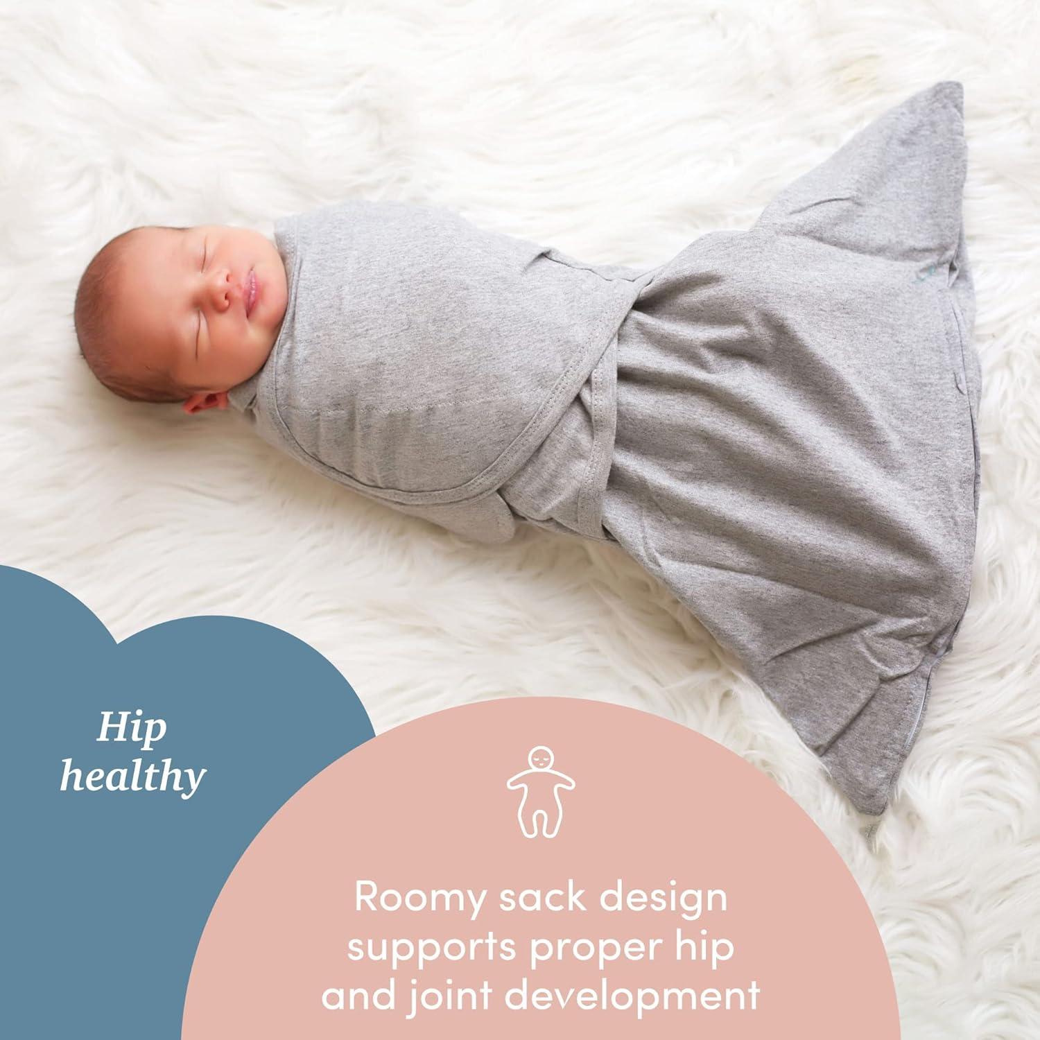 SleepingBaby Zippy Swaddle Manta Envueltos Bebés 2 Pzas Gris