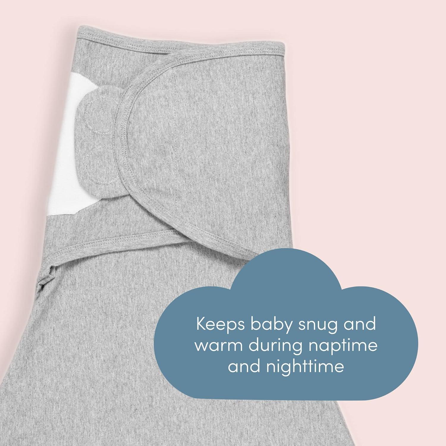 SleepingBaby Zippy Swaddle Manta Envueltos Bebés 2 Pzas Gris