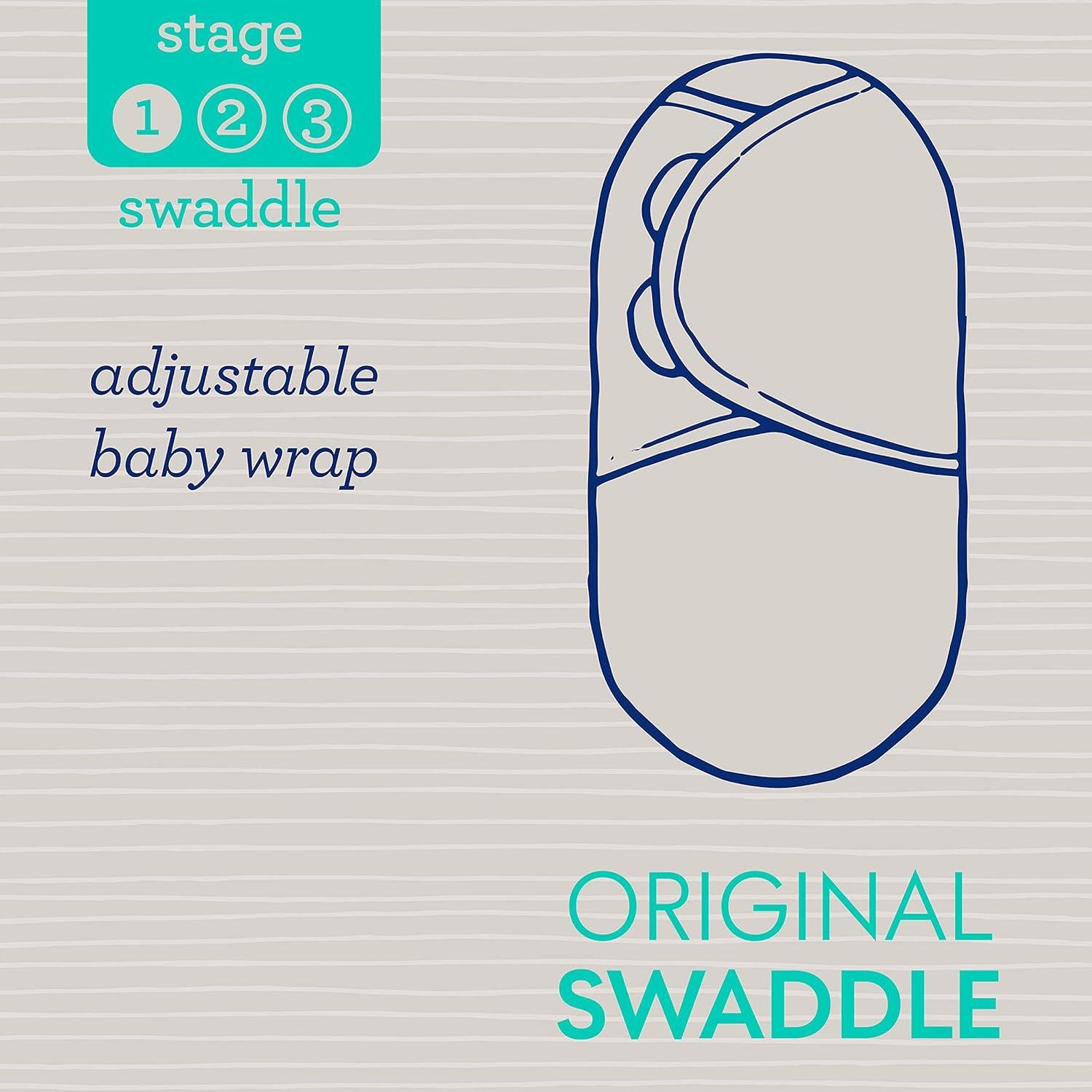 SwaddleMe Original Swaddle Pequeño 0-3 Meses 2-Pack Rayas Grises