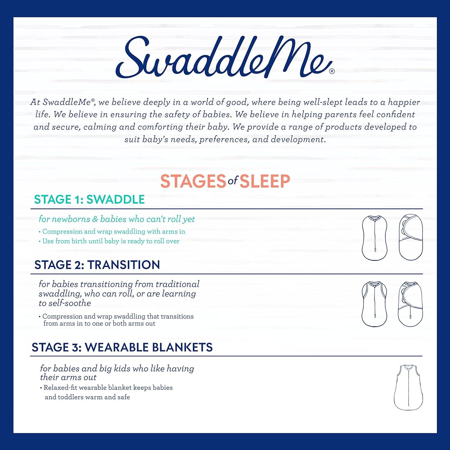 SwaddleMe Original Swaddle Pequeño 0-3 Meses 2-Pack Rayas Grises