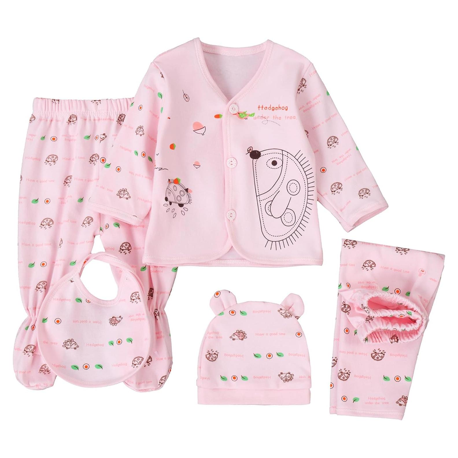 Conjunto de Ropa para Bebés Unisex 5 Piezas 0-3 Meses
