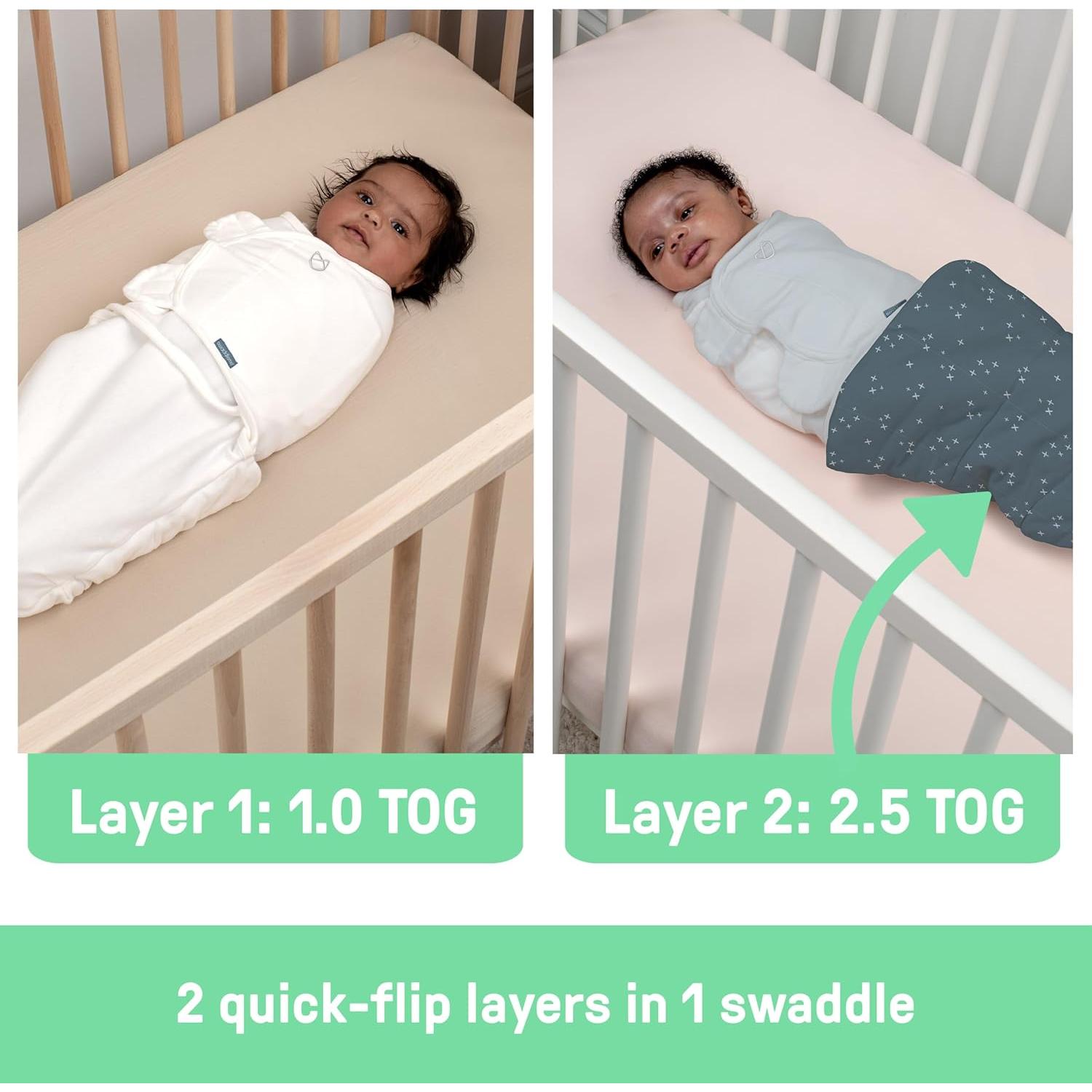 SwaddleMe Ingenuidad Swaddle 100% Algodón 0-3 Meses Polvo de Estrellas