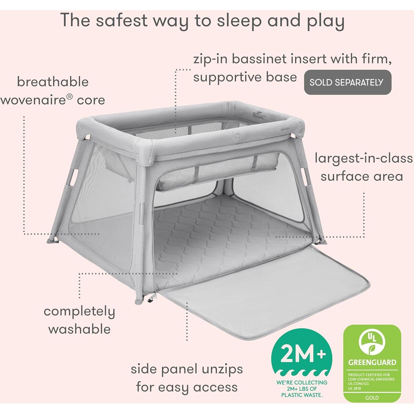 Cuna de Viaje Newton Baby - Área de Juego Portátil 129.5x88.9cm