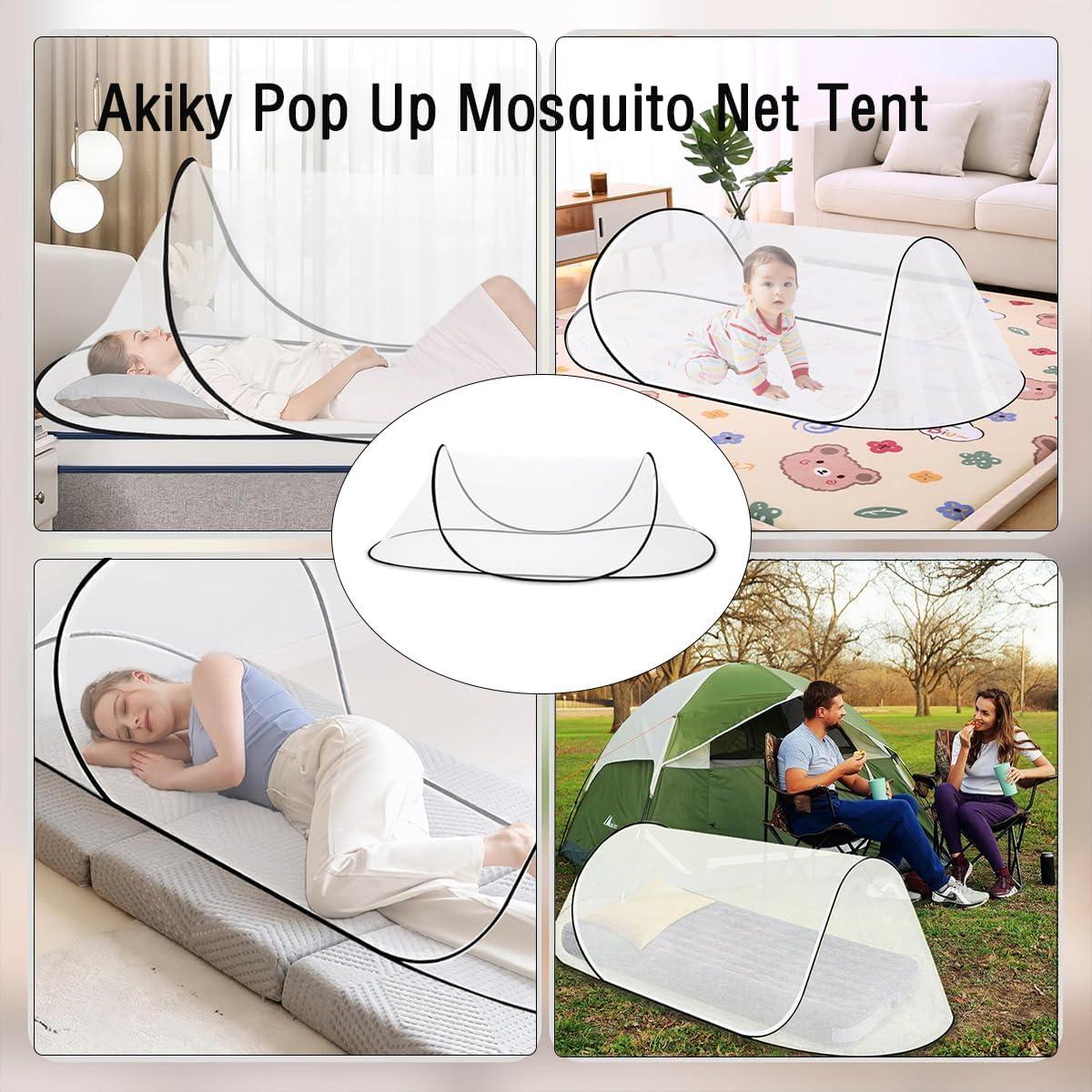 Carpa Mosquito Plegable Akiky Blanca 198x79x56cm para Camping