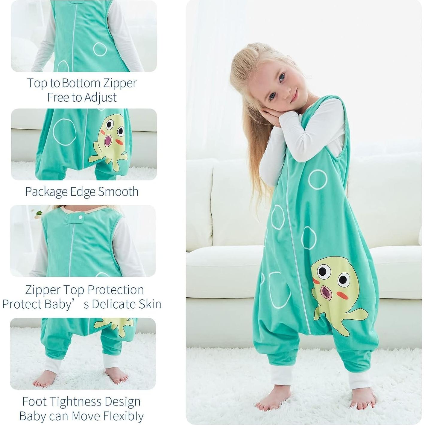 Saco de Dormir MICHLEY para Niños 5-6T Verde Sin Mangas