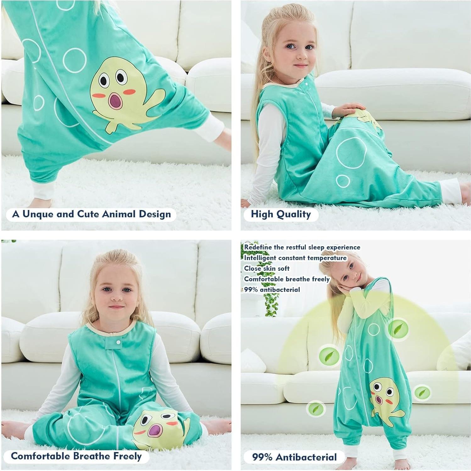 Saco de Dormir MICHLEY para Niños 5-6T Verde Sin Mangas