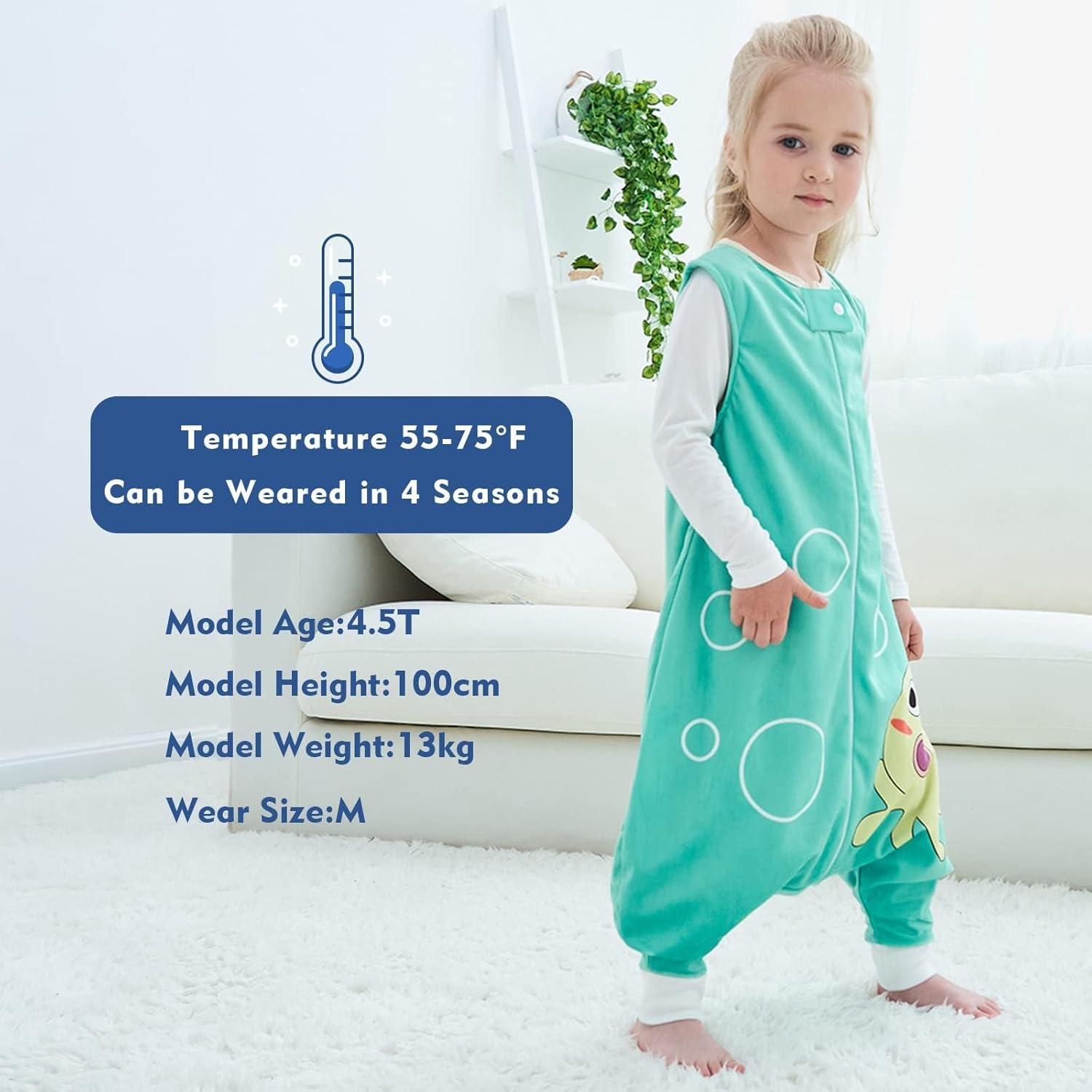 Saco de Dormir MICHLEY para Niños 5-6T Verde Sin Mangas