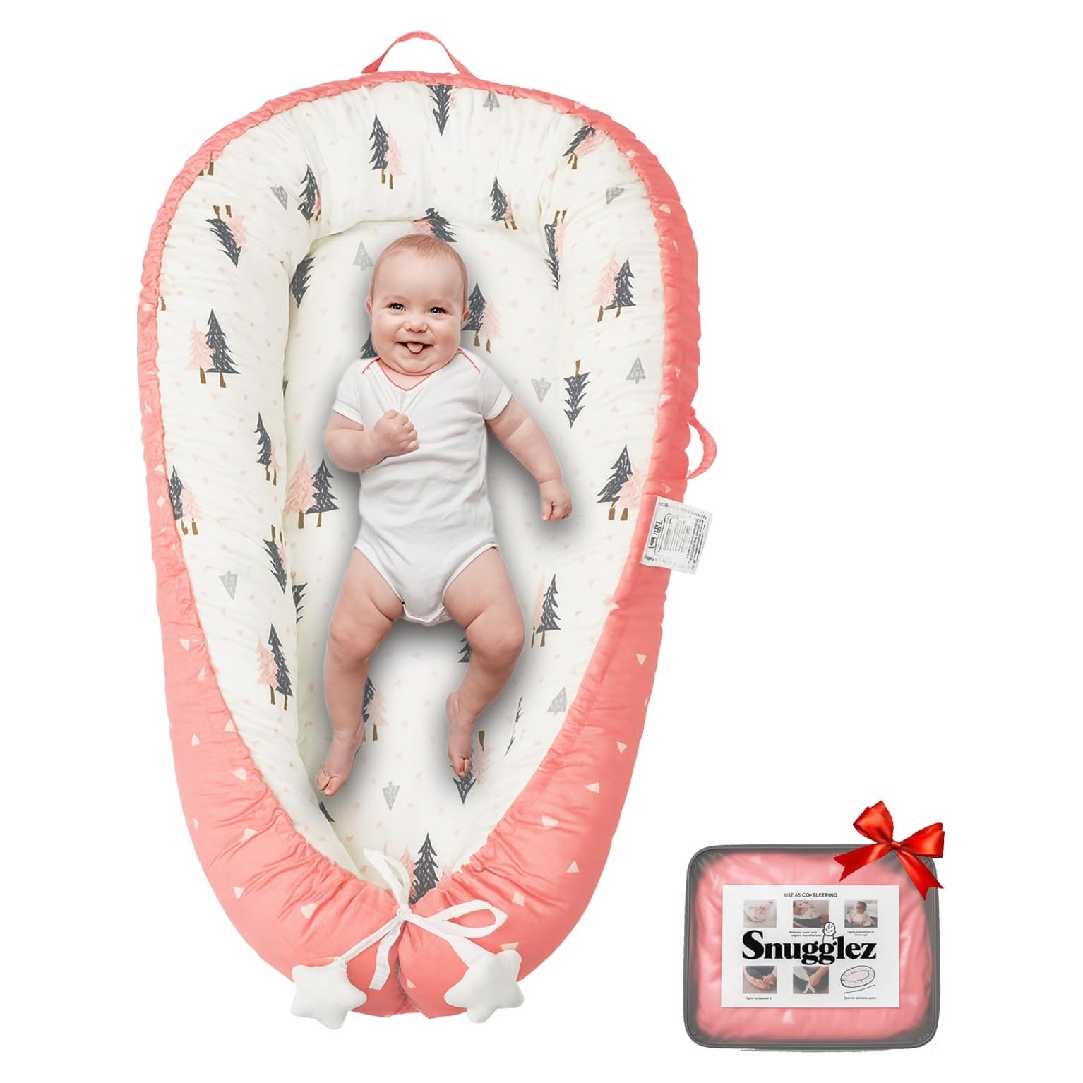 Cuna Portátil para Bebé Snugglez 100% Algodón Rosa 83.82x48.26cm