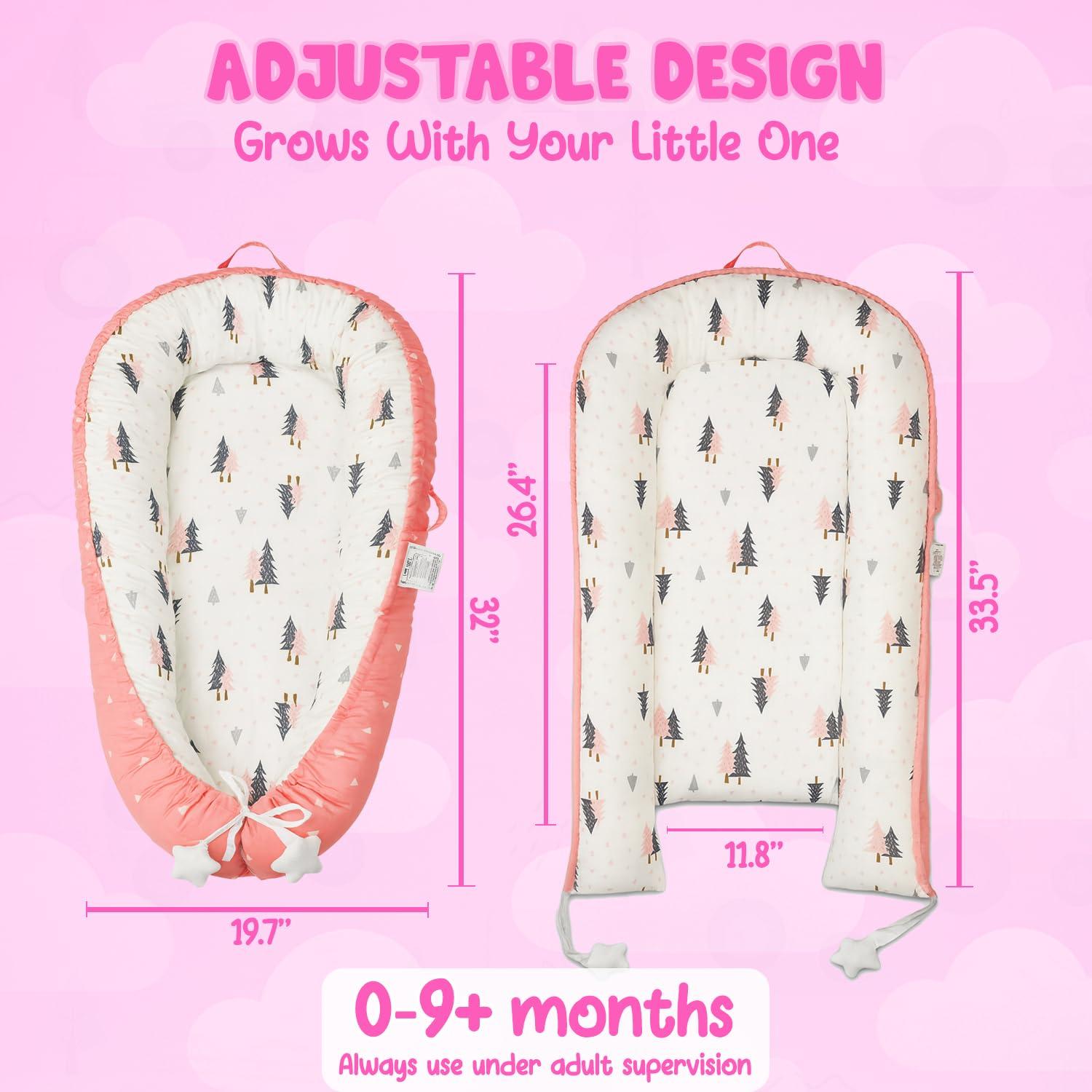 Cuna Portátil para Bebé Snugglez 100% Algodón Rosa 83.82x48.26cm