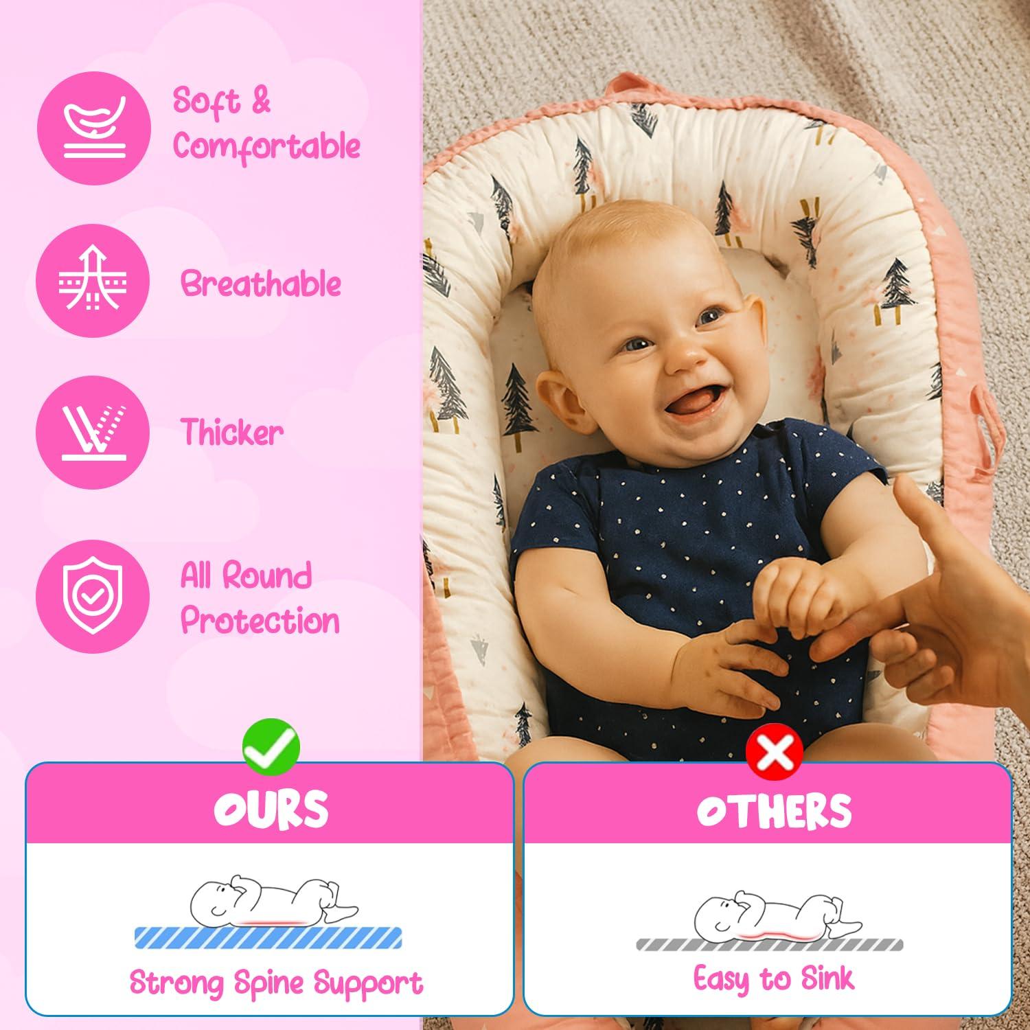 Cuna Portátil para Bebé Snugglez 100% Algodón Rosa 83.82x48.26cm