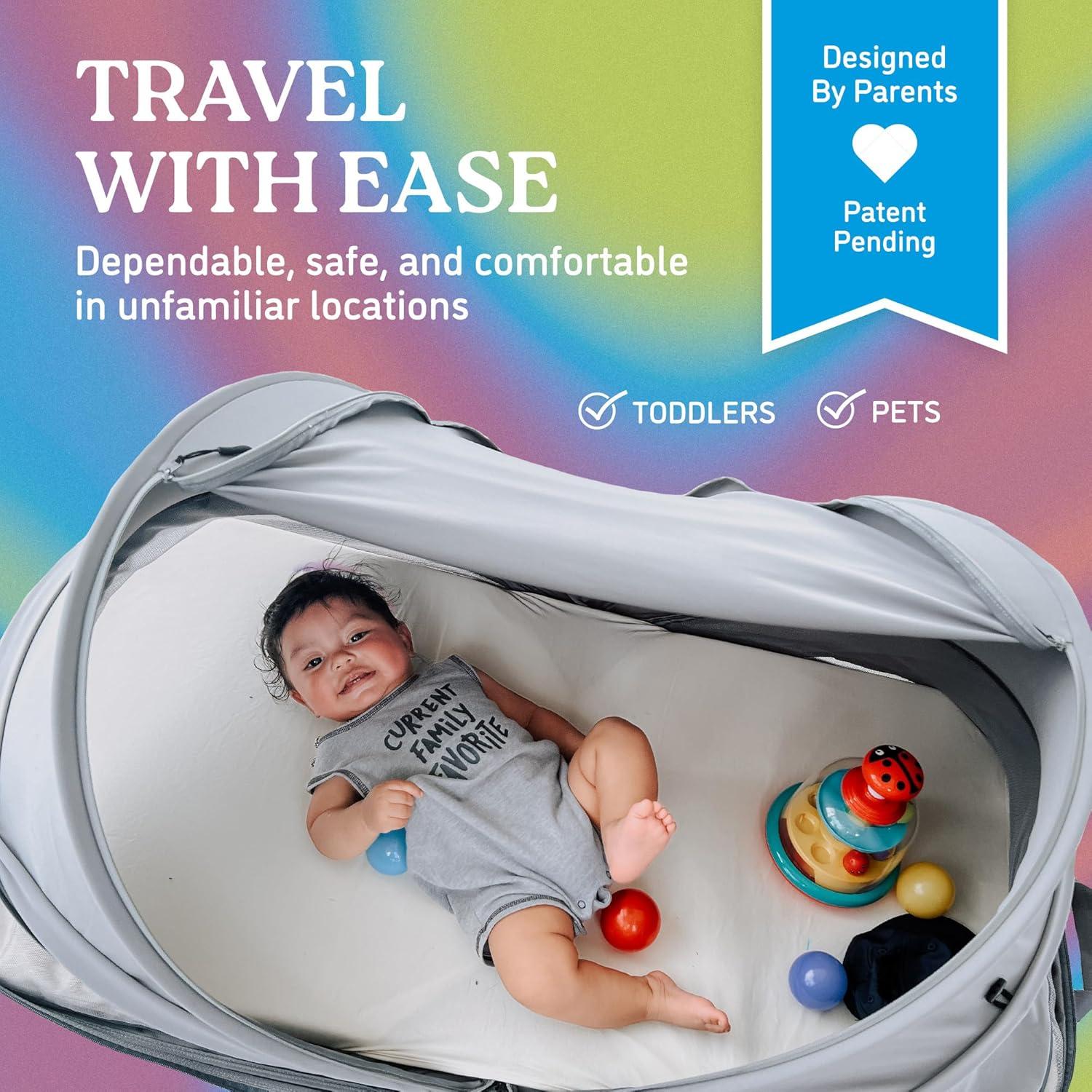 Cuna de viaje portátil Kalencom Myown-Space con colchón 3.81 cm