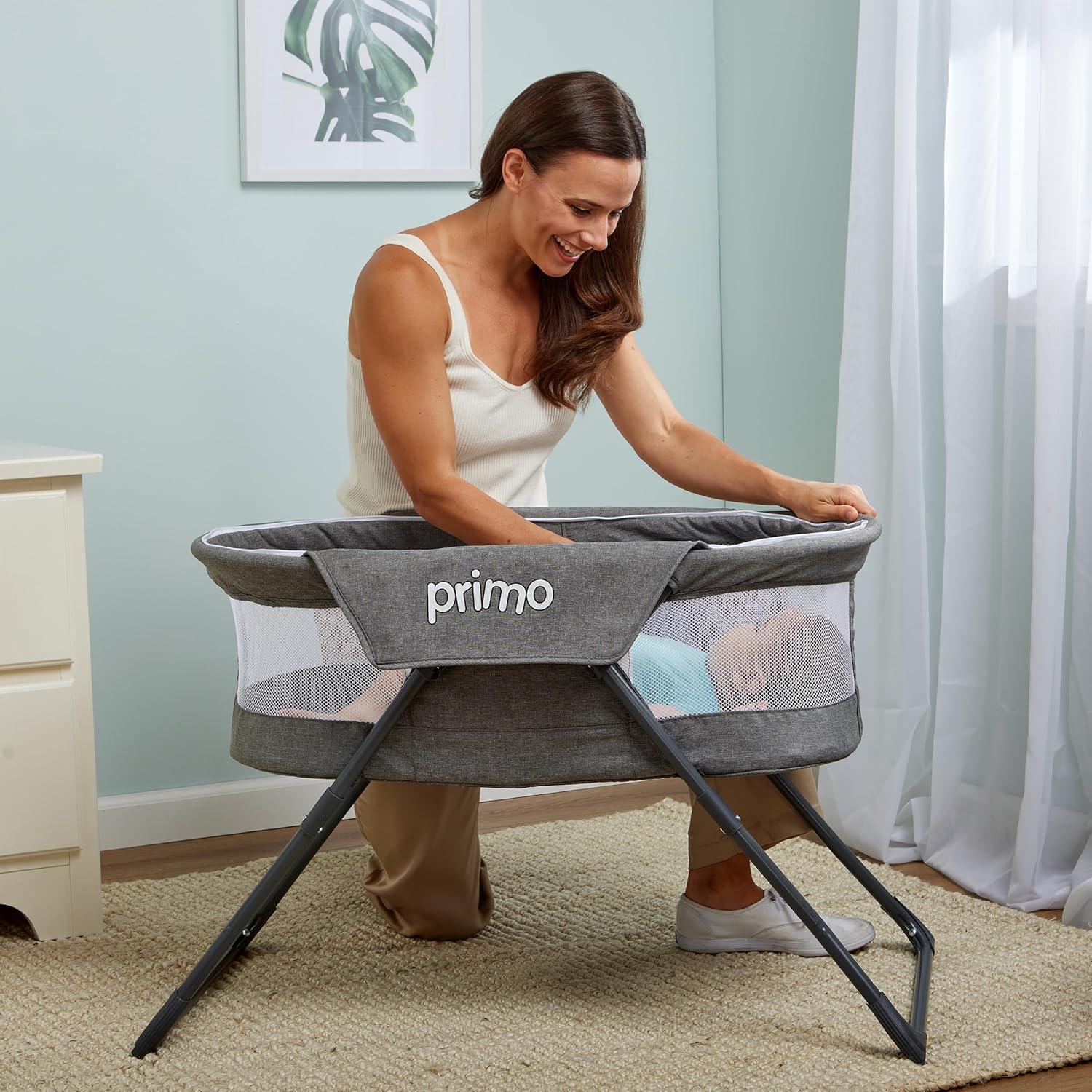 Cuna de viaje plegable Primo Deluxe Cocoon - Gris claro