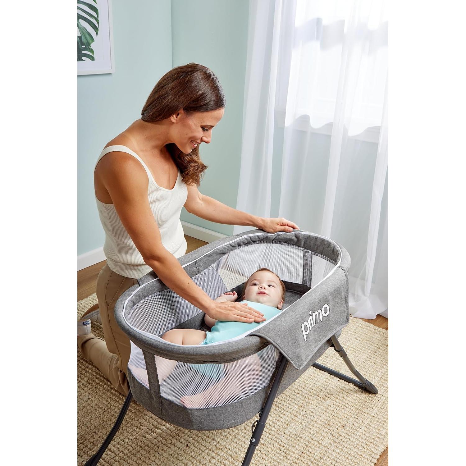 Cuna de viaje plegable Primo Deluxe Cocoon - Gris claro