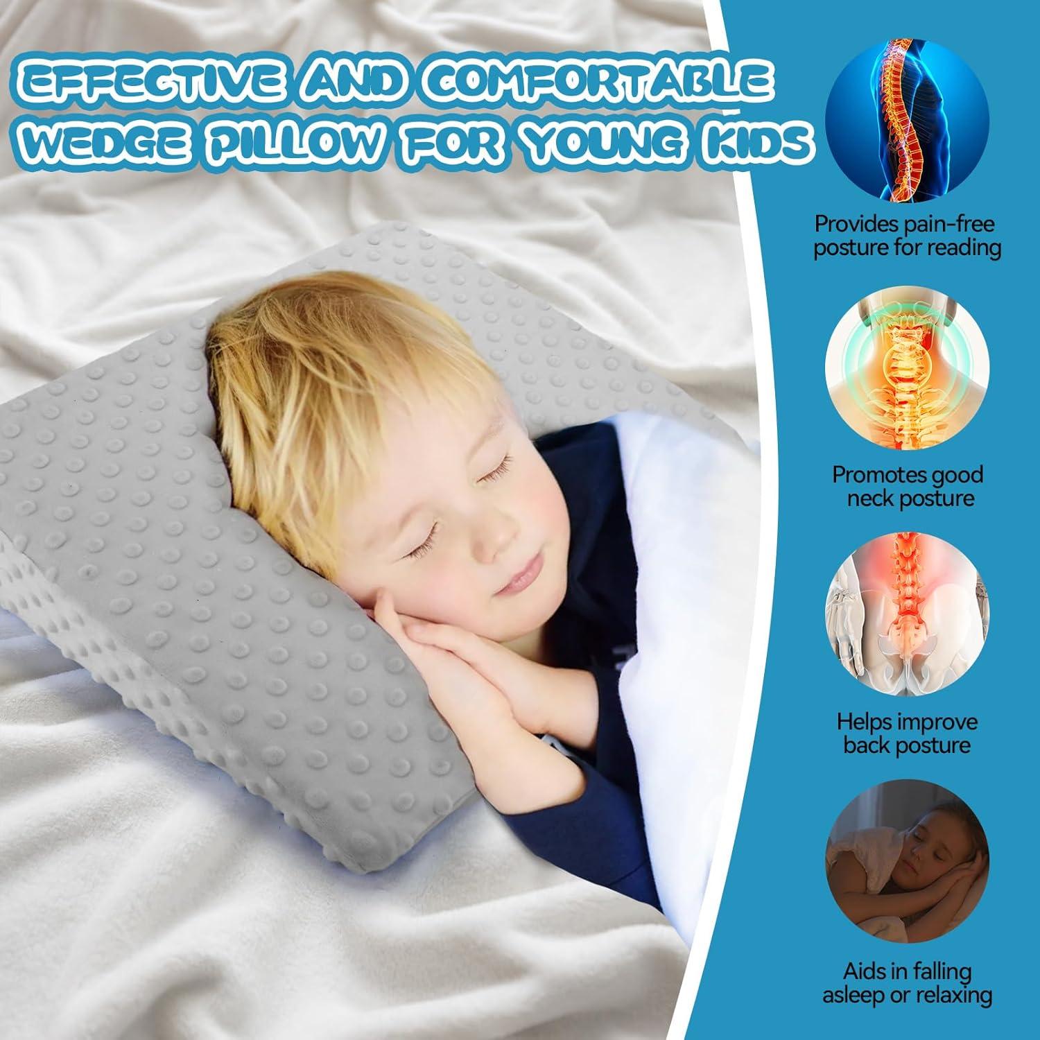 Cojín en Cuña Inqigi para Niños, Espuma de Memoria, Gris